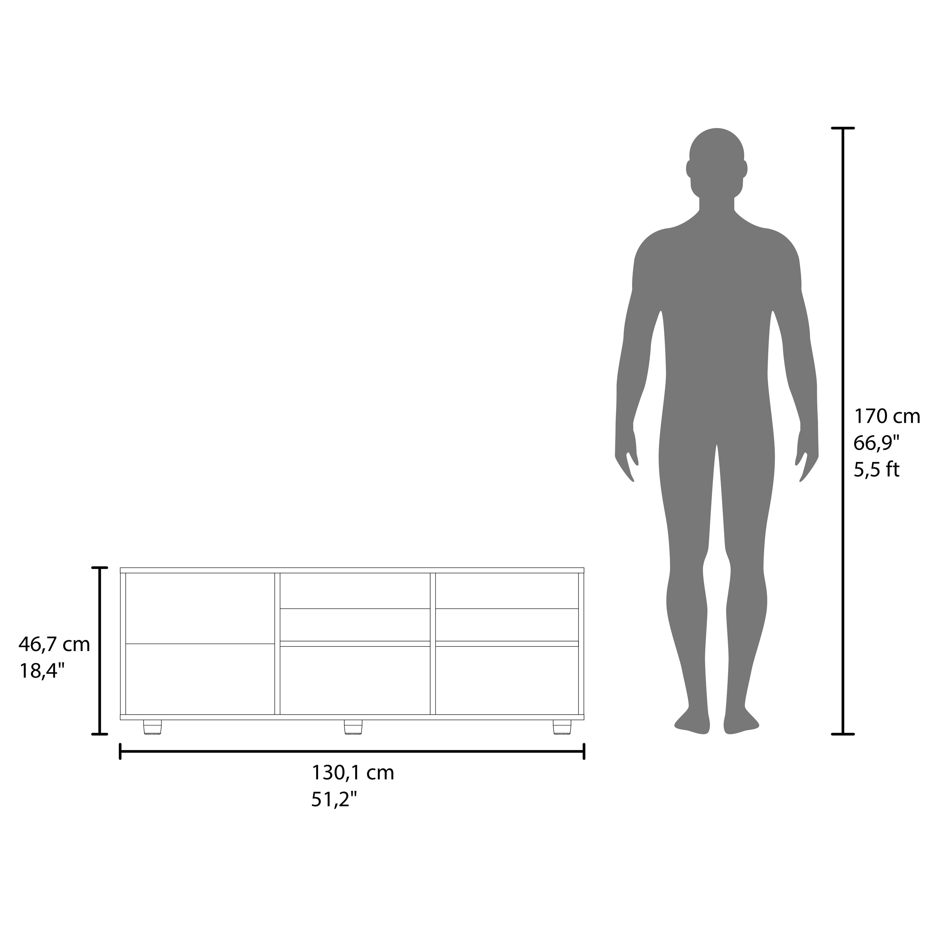 Penndel Tv Stand, 1 Door, 4 Shelves, 55" TV Capacity, White - Luciddepo