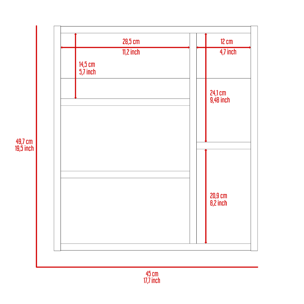 Andes Medicine Single Door Cabinet With Mirror, Five Interior Shelves, White - Luciddepo