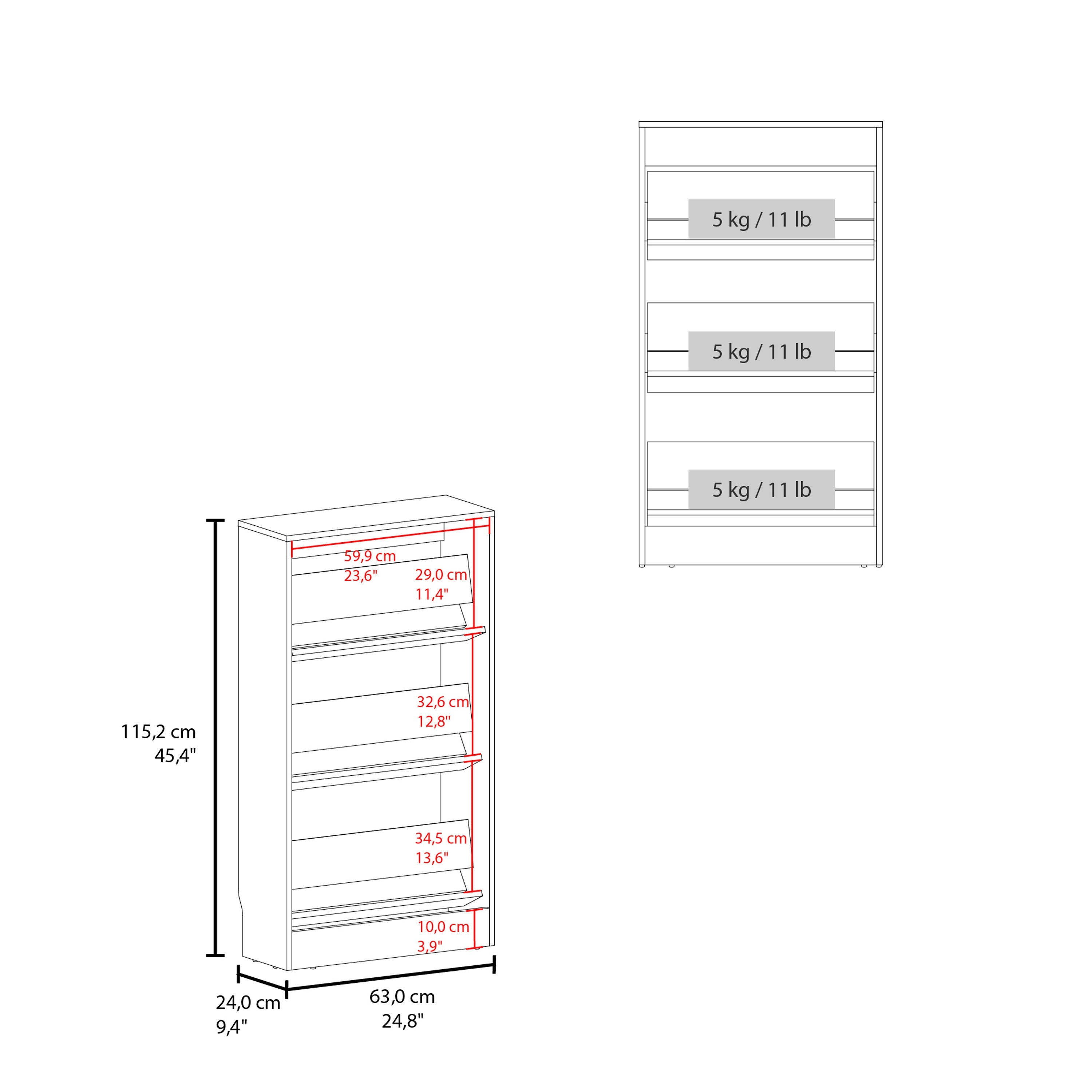 Crocker Shoe Rack, 3 Doors, 3 Shelves, White - Luciddepo