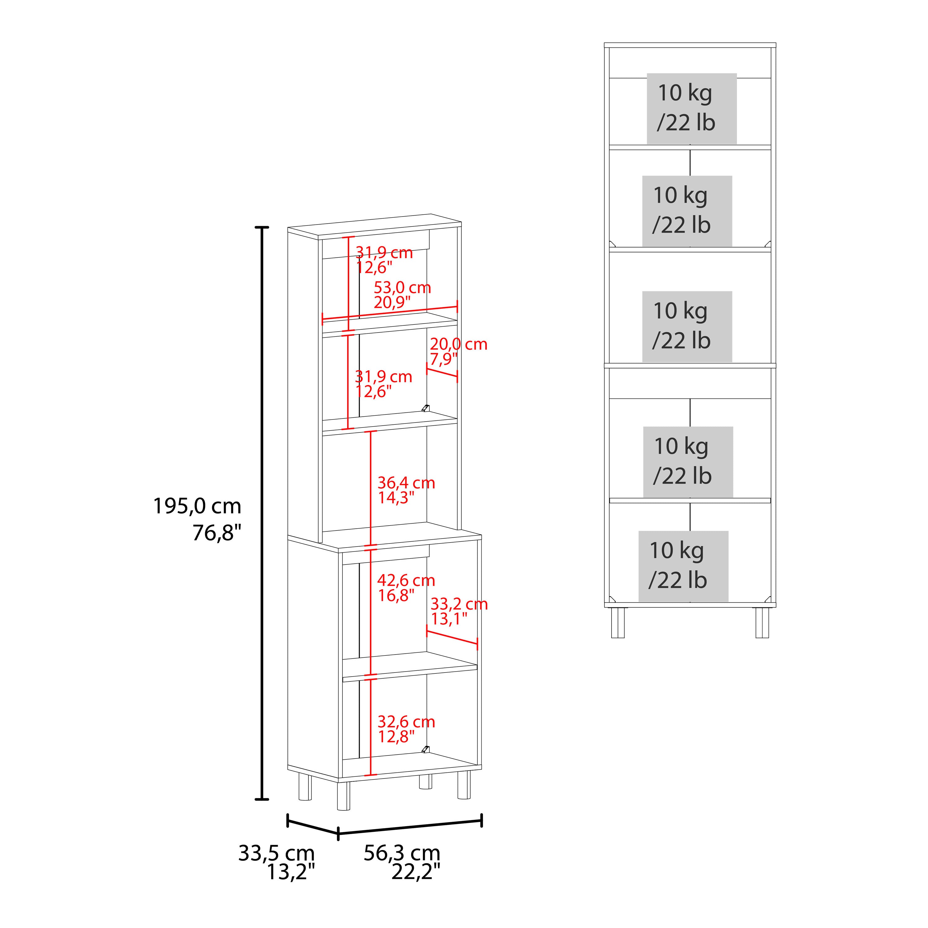 Olivet Kitchen Pantry, 4 Doors, 4 Shelves, White - Luciddepo