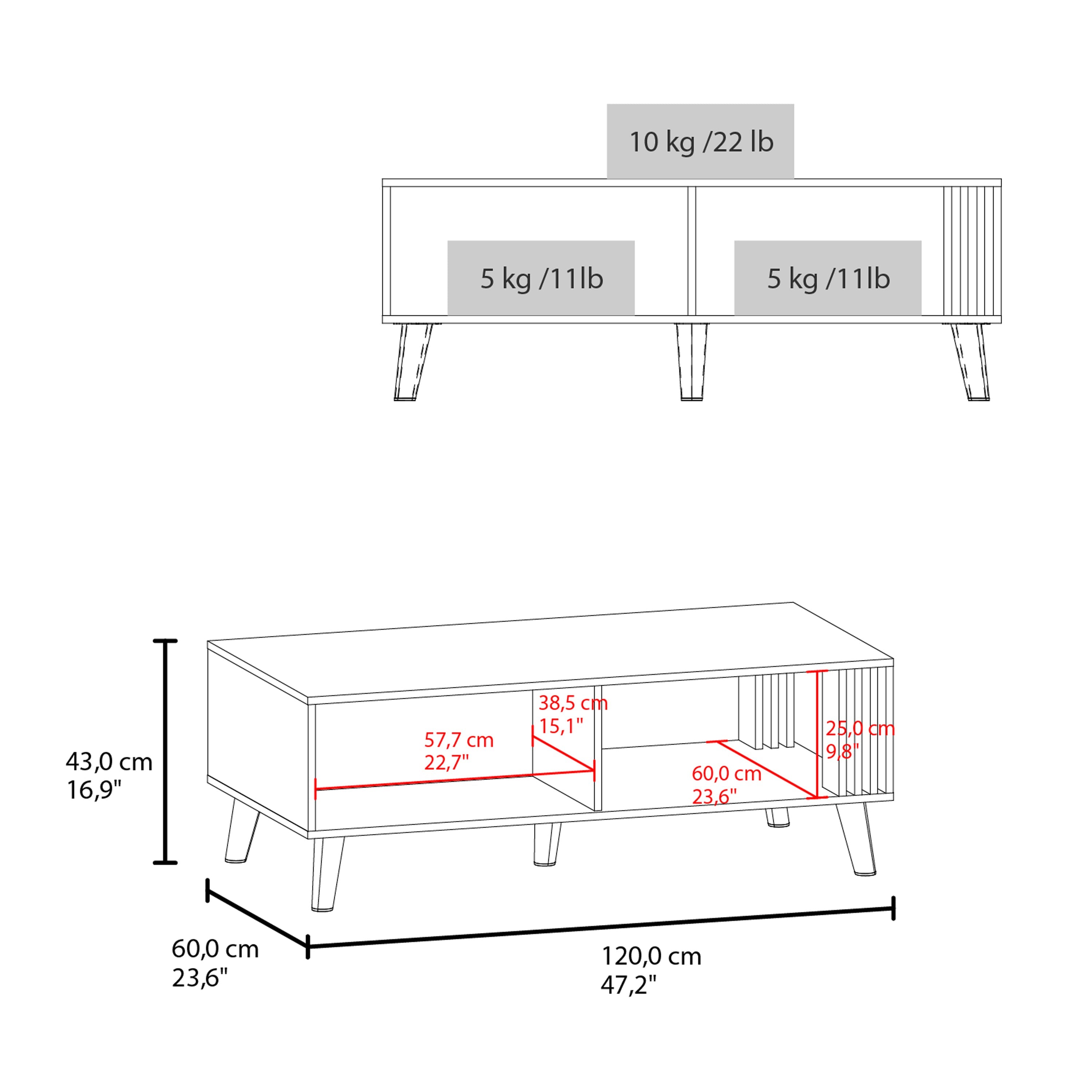 Lenoir Coffee Table, 1 Door, 1 Shelf, Black / Natural Oak - Luciddepo