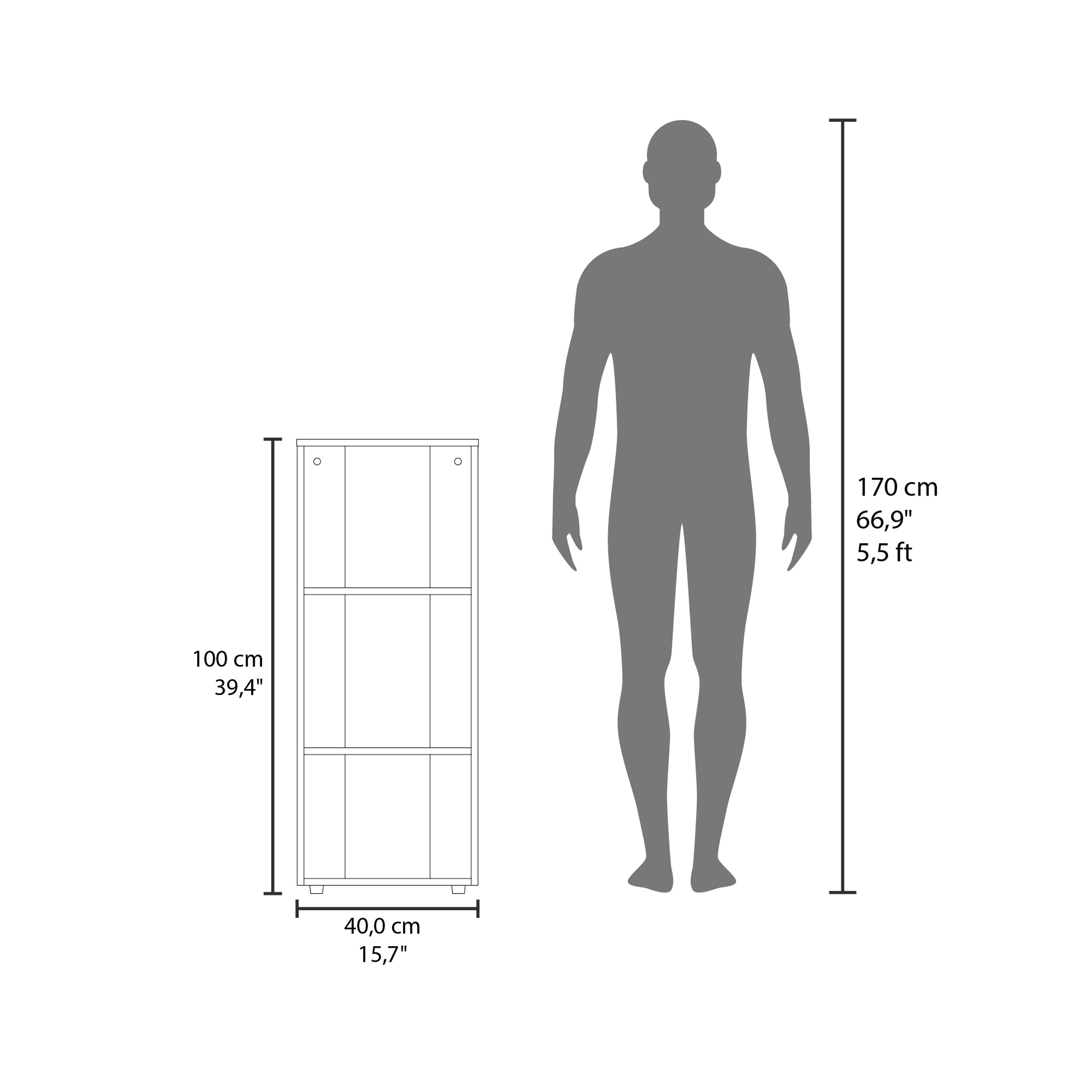 Laurier Office Library, 3 Shelves, Black - Luciddepo
