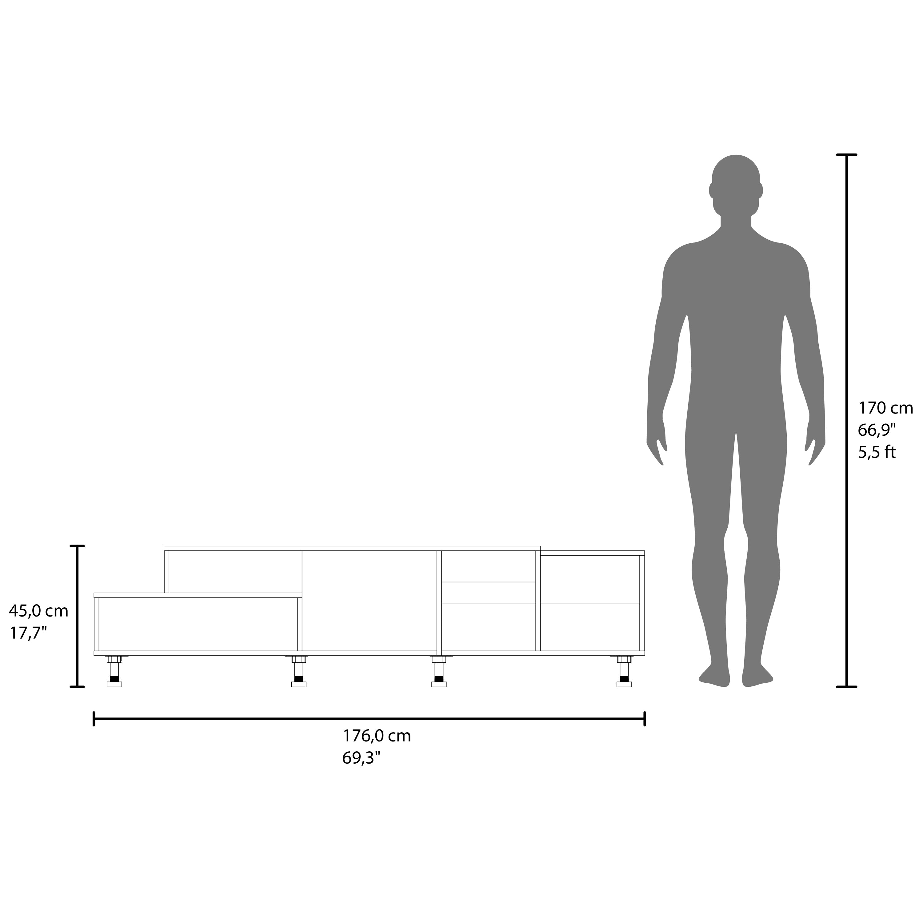 Olmitz Tv Stand, 3 Doors, 1 Shelf, 50" TV Capacity, Black Wengue - Luciddepo