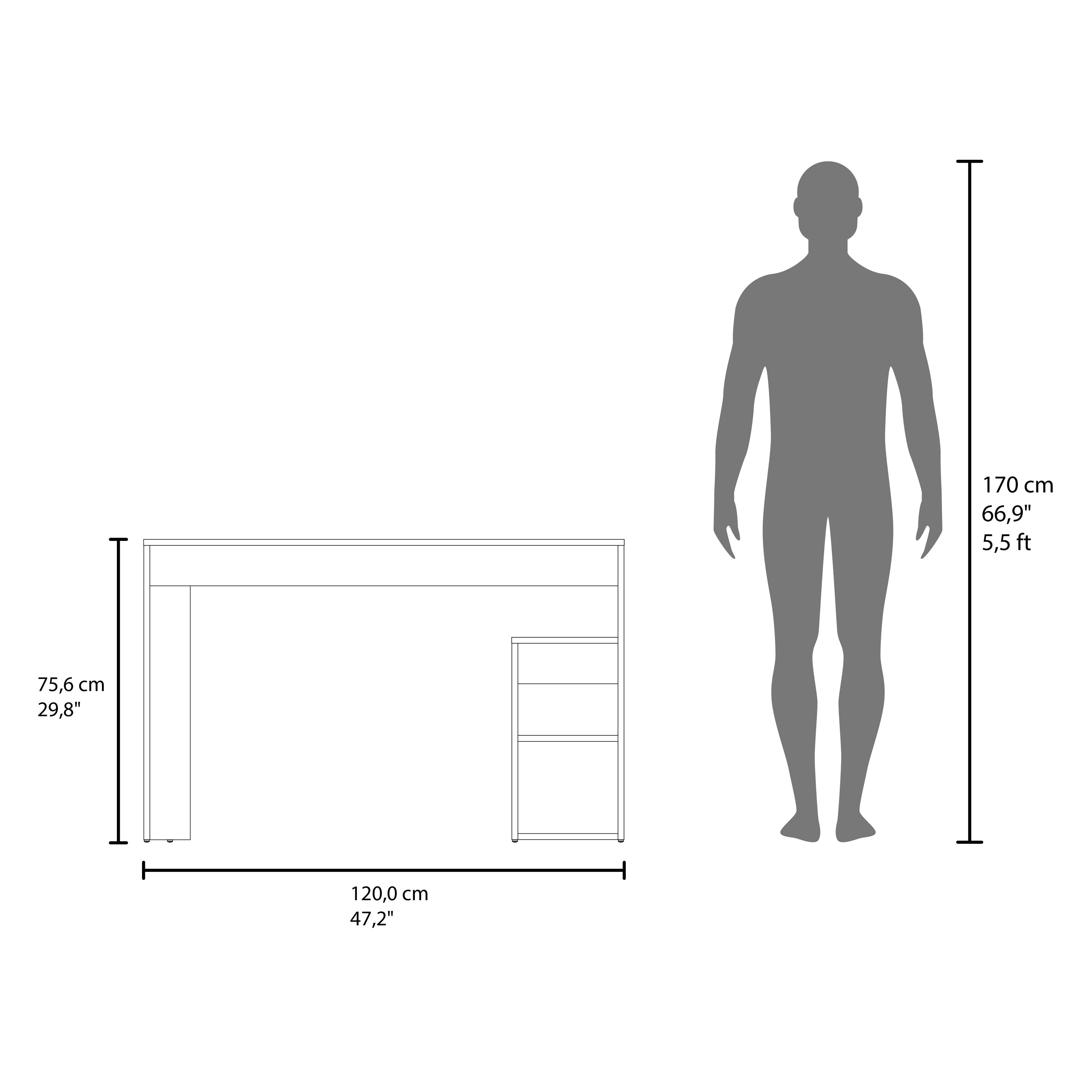 Benson Desk, 3 Shelves, Light Pine - Luciddepo