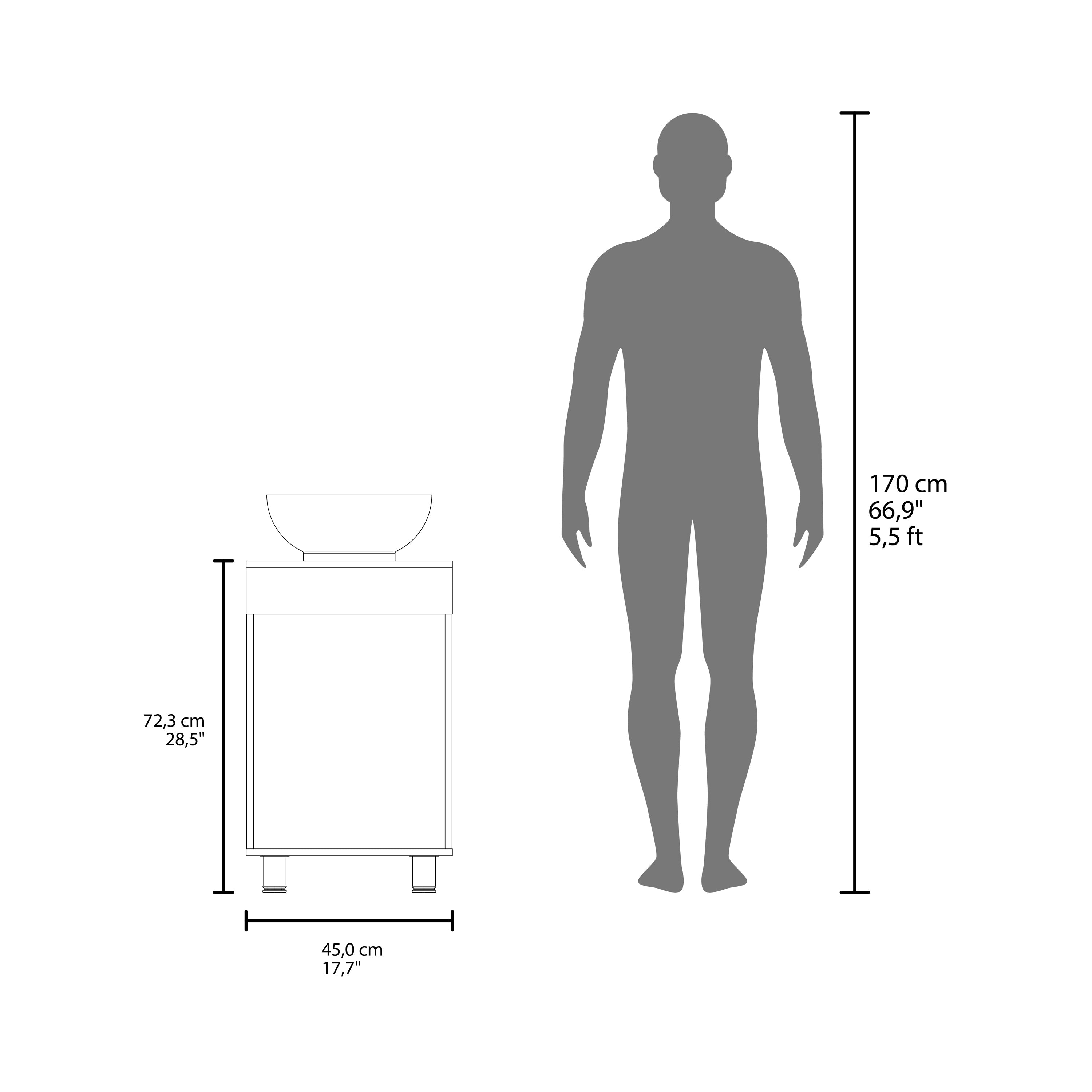 Vicksburg Bathroom Vanity, 1 Door, 4 Legs, Black Wengue - Luciddepo