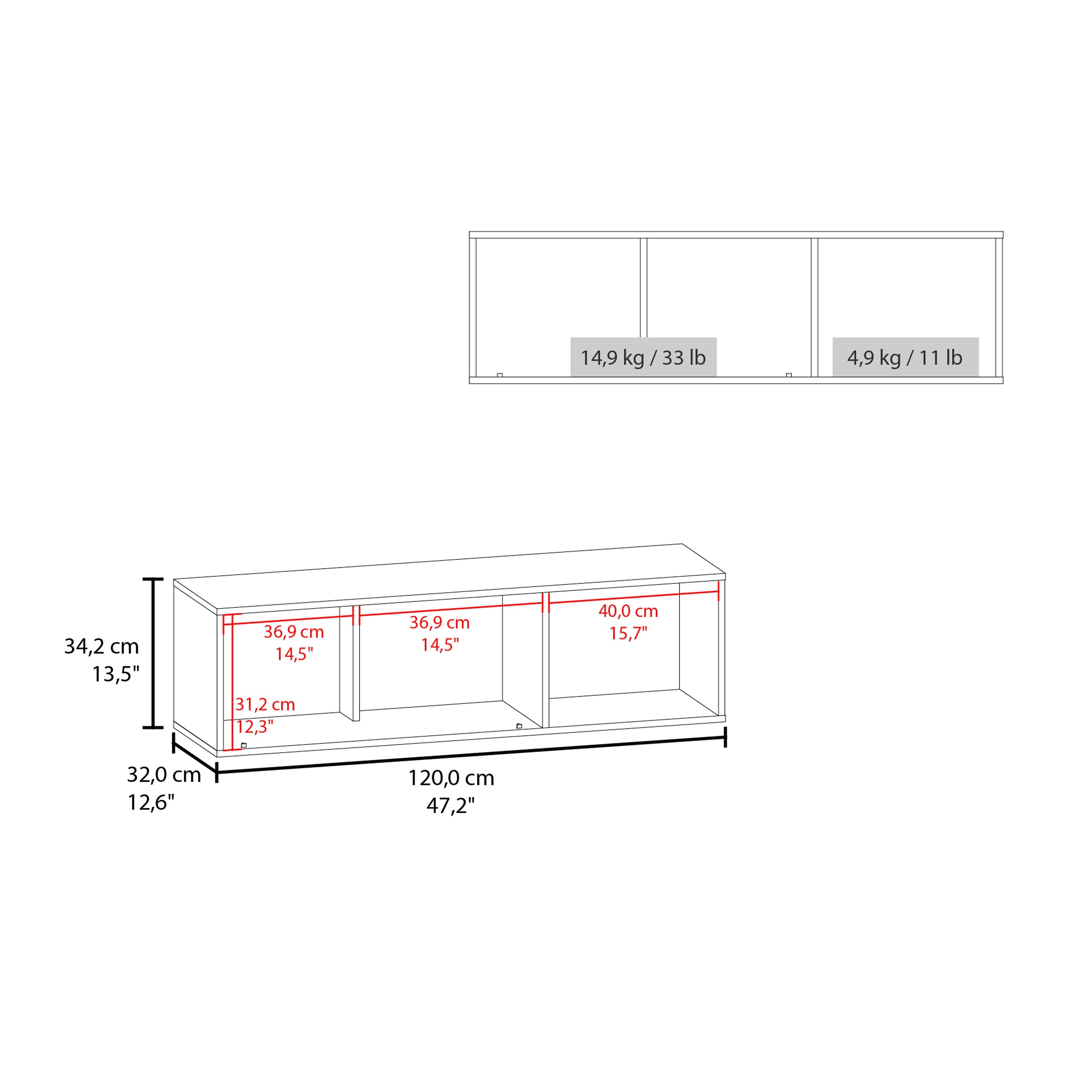 Somerset Wall Cabinet, 1 Door, 3 Shelves, Natural Oak / White - Luciddepo