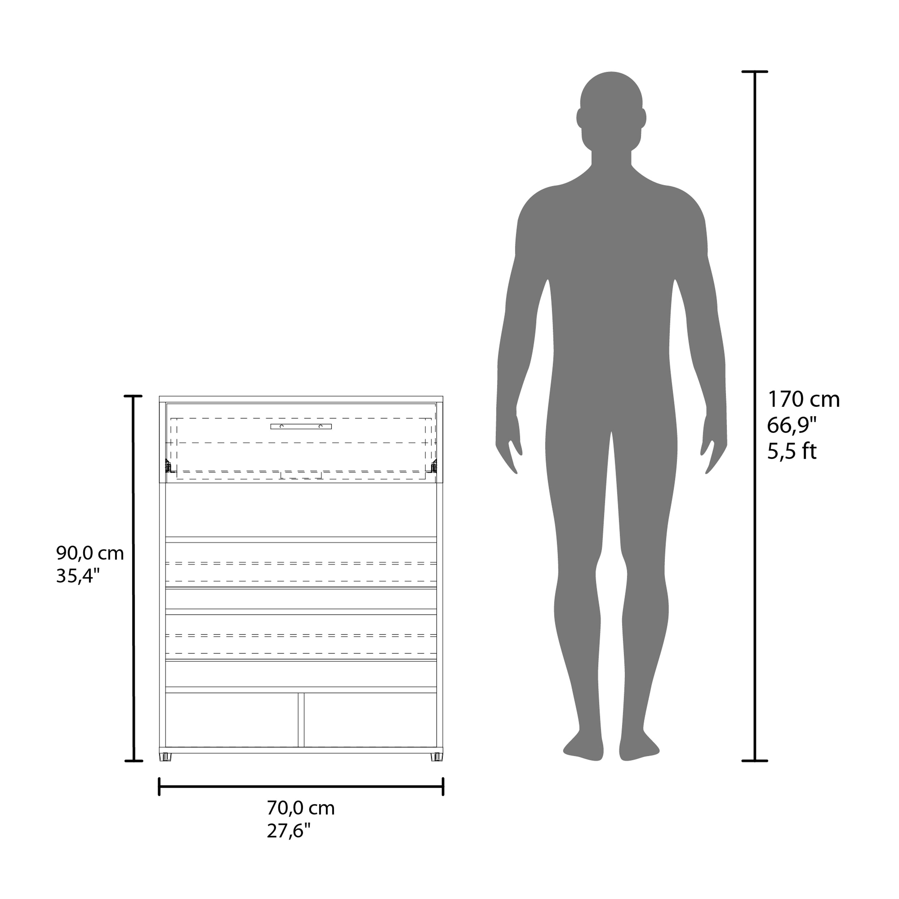 Kearns Shoe Rack, 1 Door, 4 Legs, 5 Shelves, White - Luciddepo