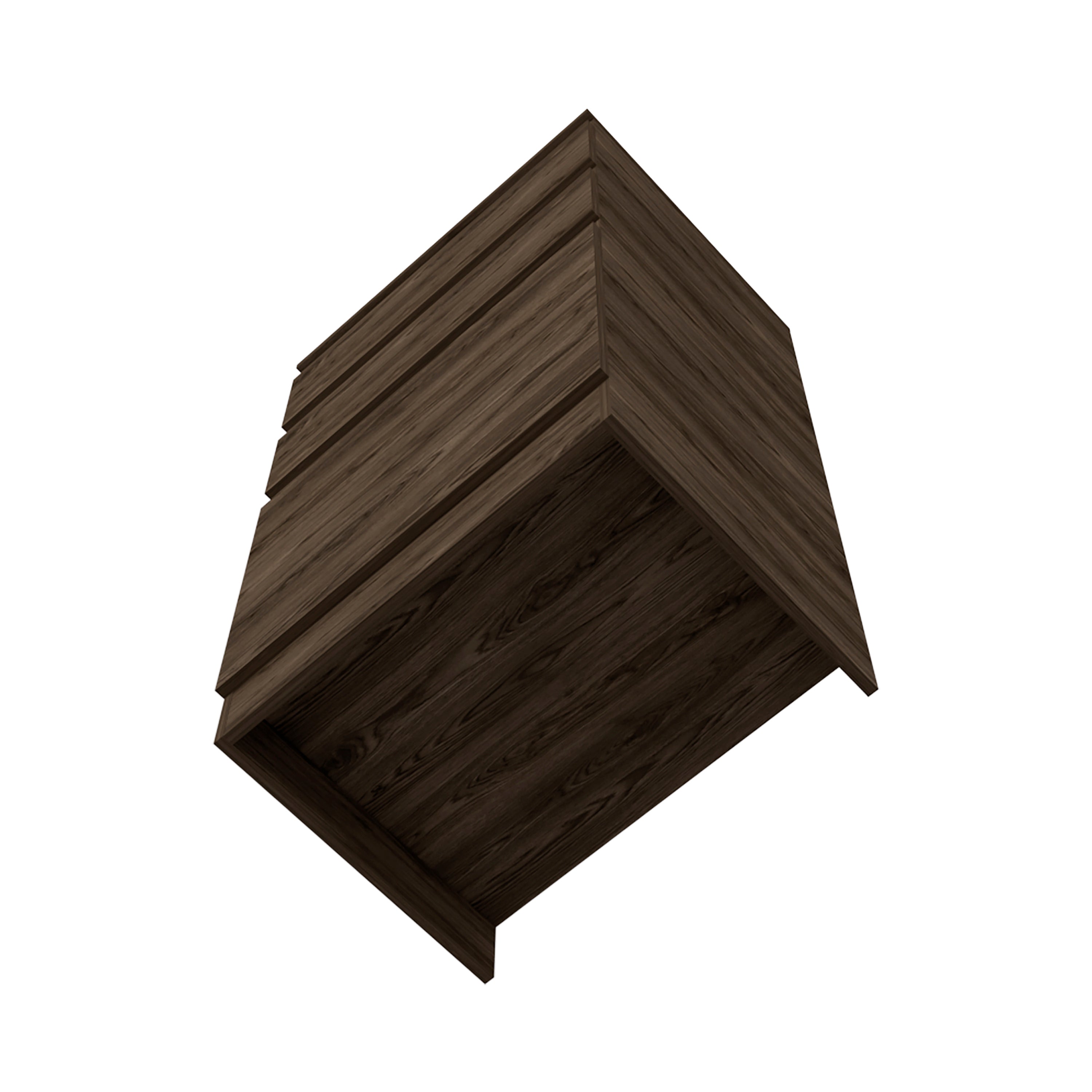 Diamond Dresser, Jewelry Box, Mirror, Single Door Cabinet, Two Drawers, Dark Walnut - Luciddepo