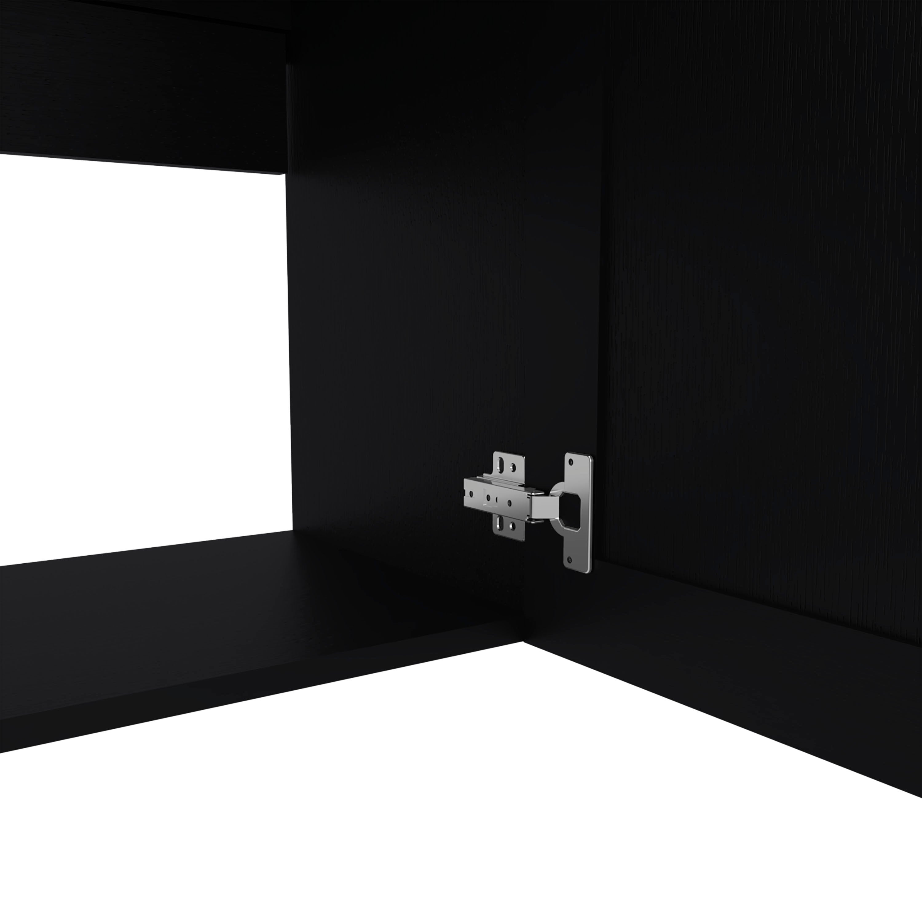 Burbank Wall Cabinet, 2 Doors, Black Wengue - Luciddepo