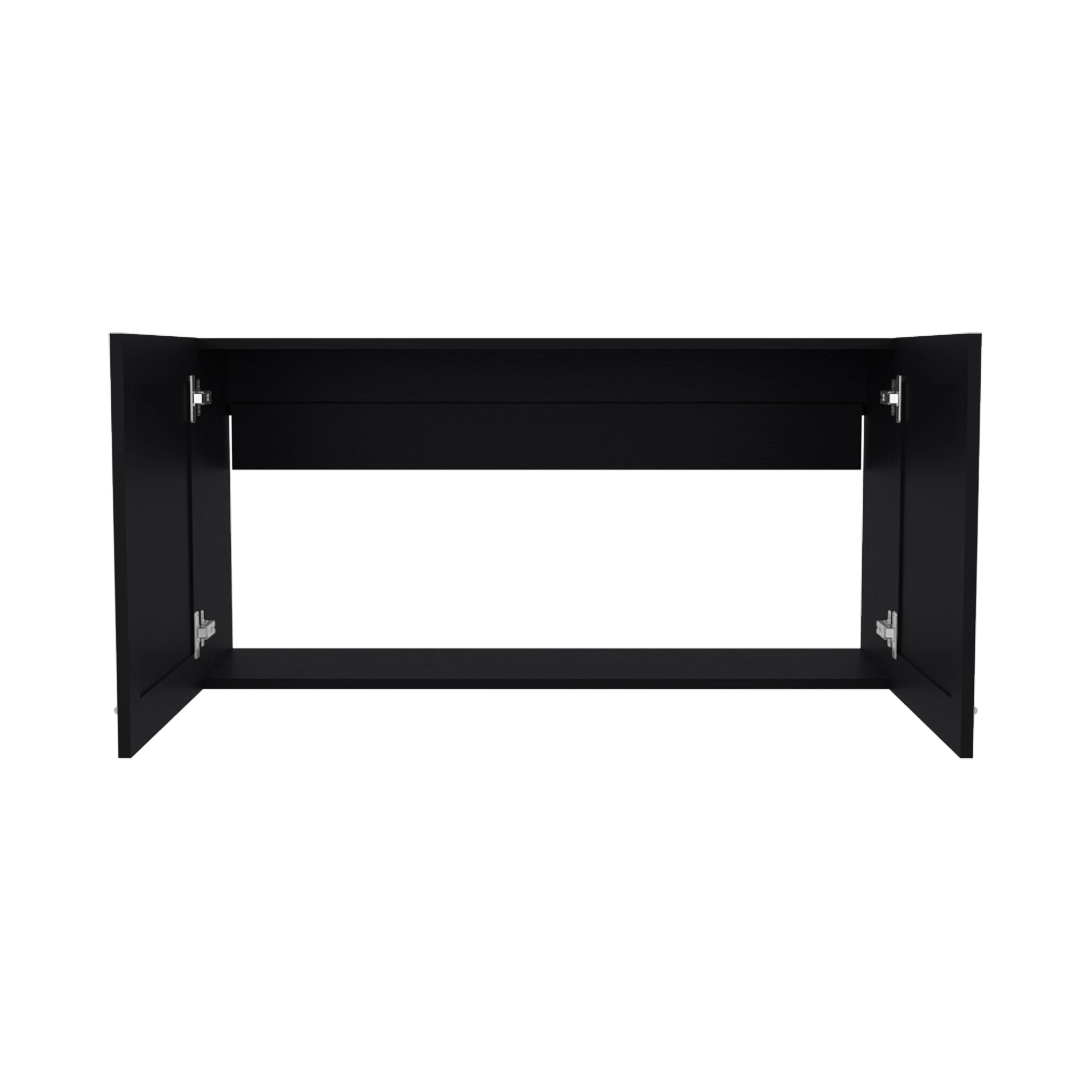 Burbank Wall Cabinet, 2 Doors, Black Wengue - Luciddepo