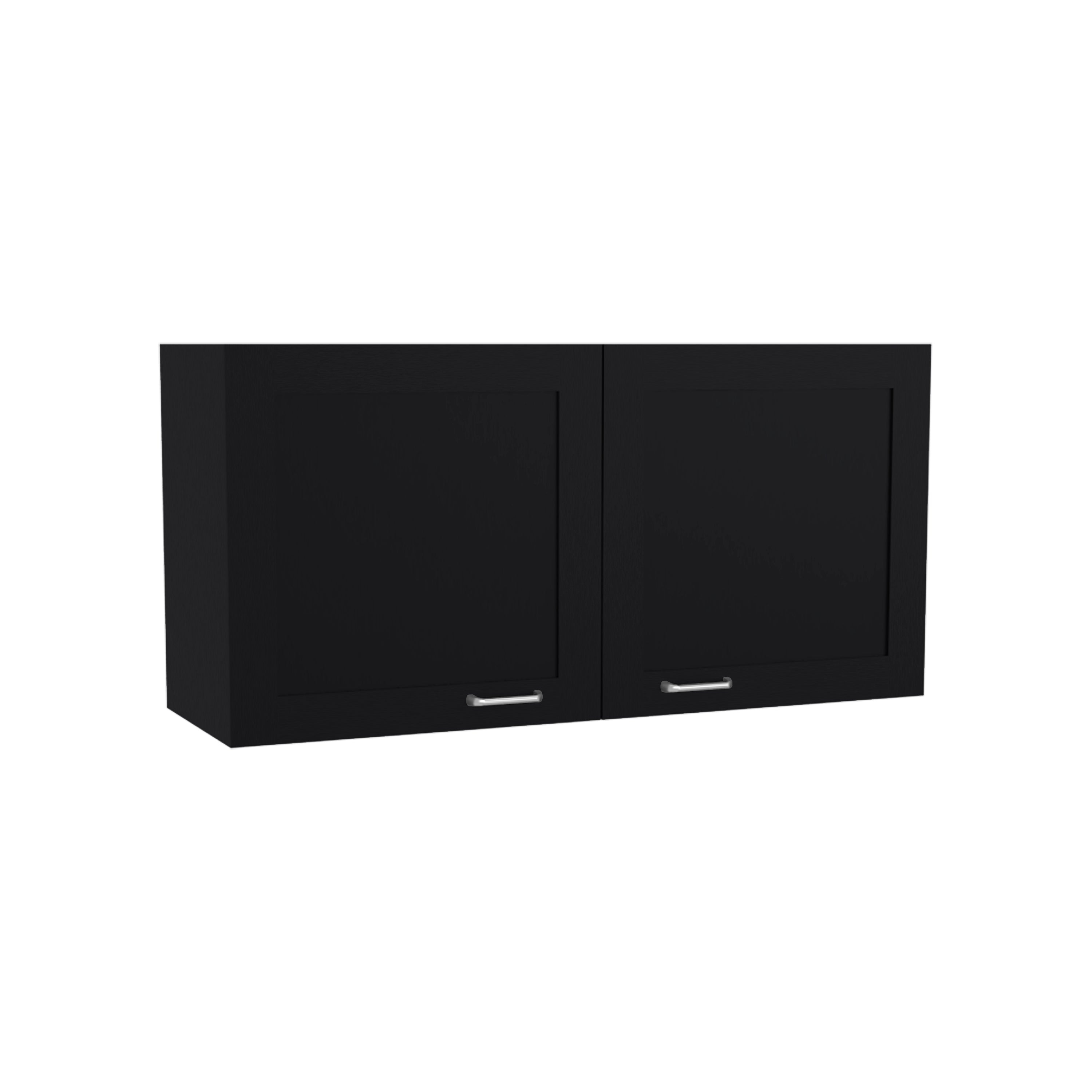Burbank Wall Cabinet, 2 Doors, Black Wengue - Luciddepo