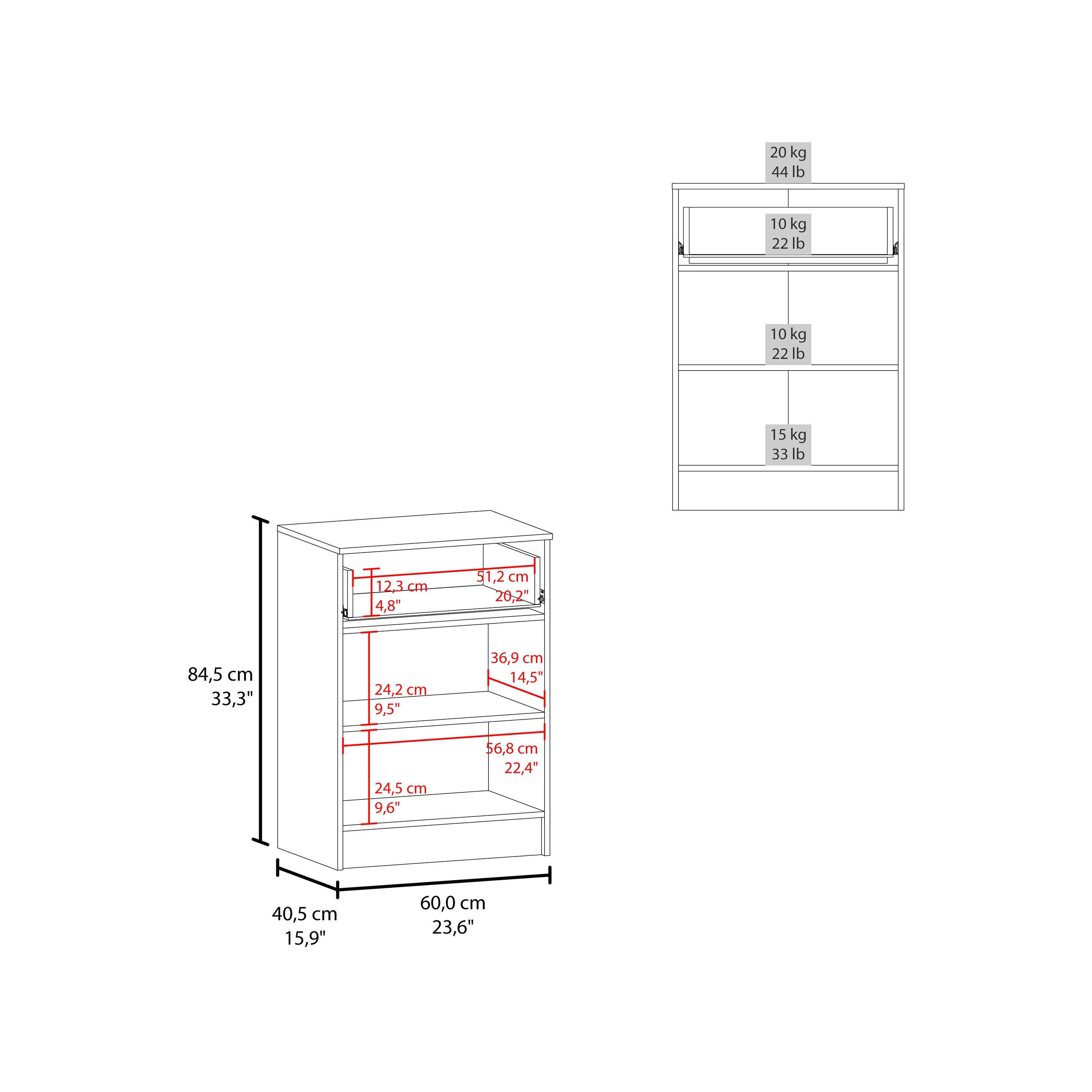 Barbados Pantry Organizer Cabinet with One Drawer, Two Interior Shelves, and Two Doors, Black Wengue - Luciddepo