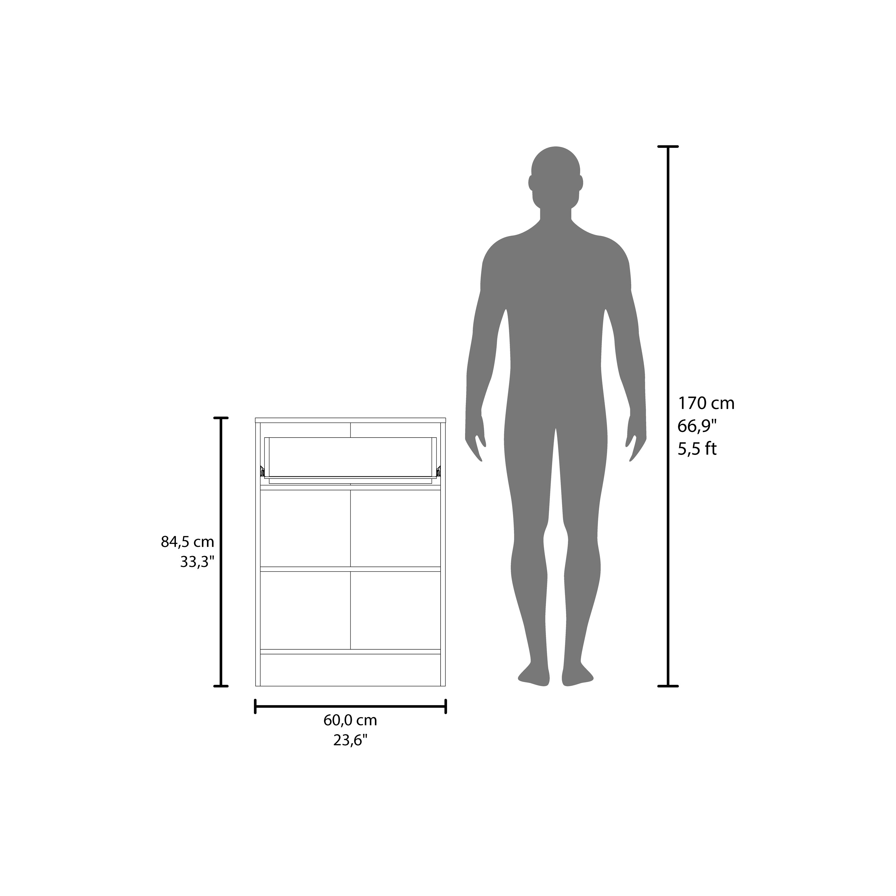 Barbados Pantry Organizer Cabinet with One Drawer, Two Interior Shelves, and Two Doors, Black Wengue - Luciddepo