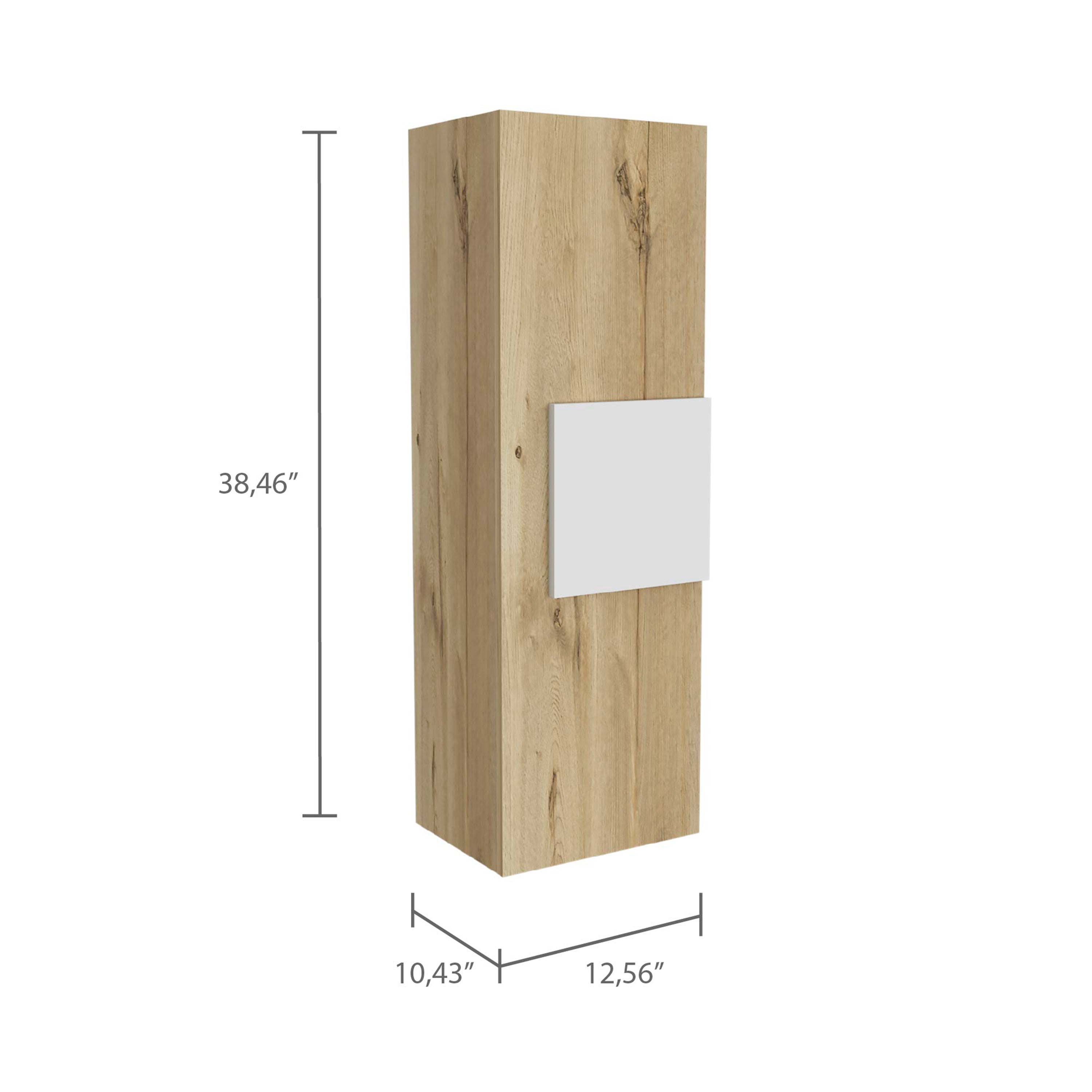 Magna Medicine Single Door Cabinet, Three Shelves, Light Oak / White - Luciddepo
