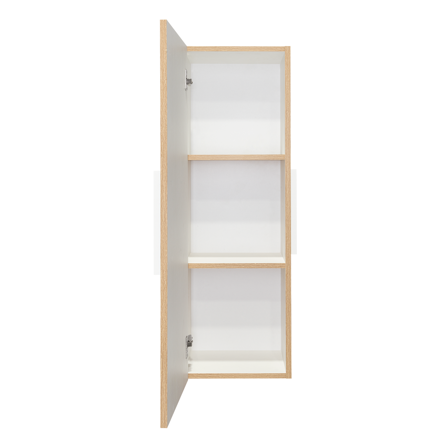 Magna Medicine Single Door Cabinet, Three Shelves, Light Oak / White - Luciddepo