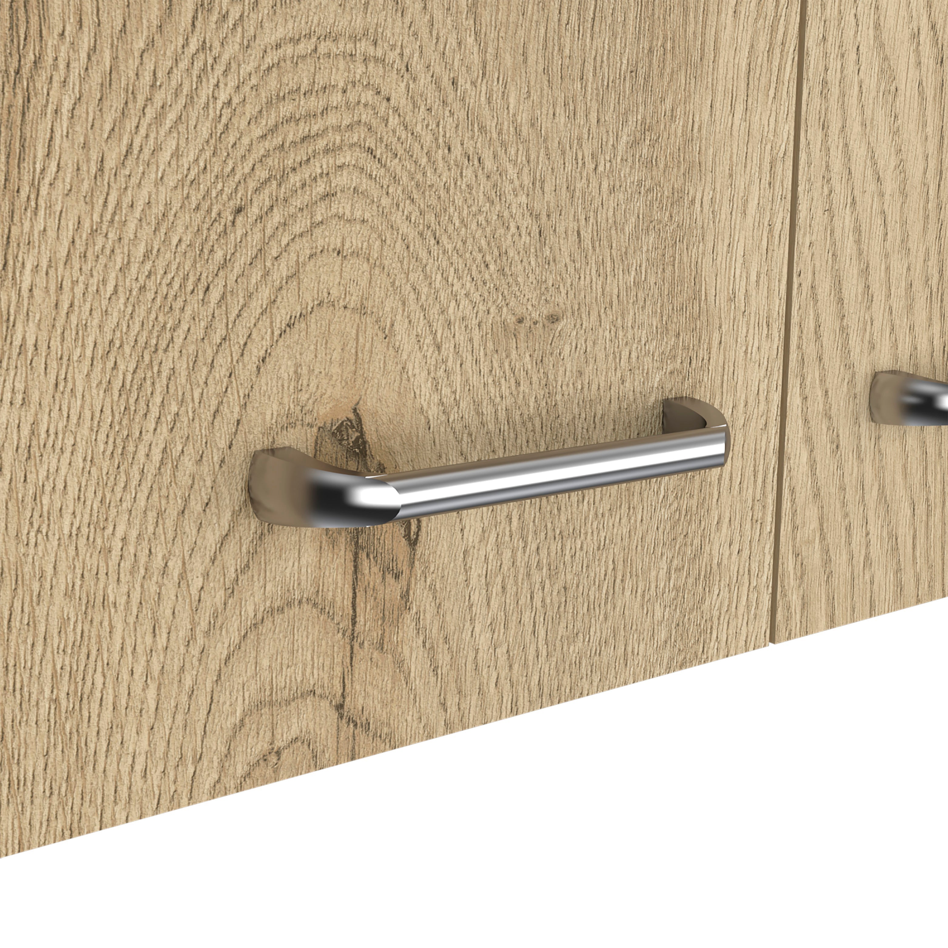 Salento Wall Double Door Cabinet, Two Shelves, White / Light Oak - Luciddepo