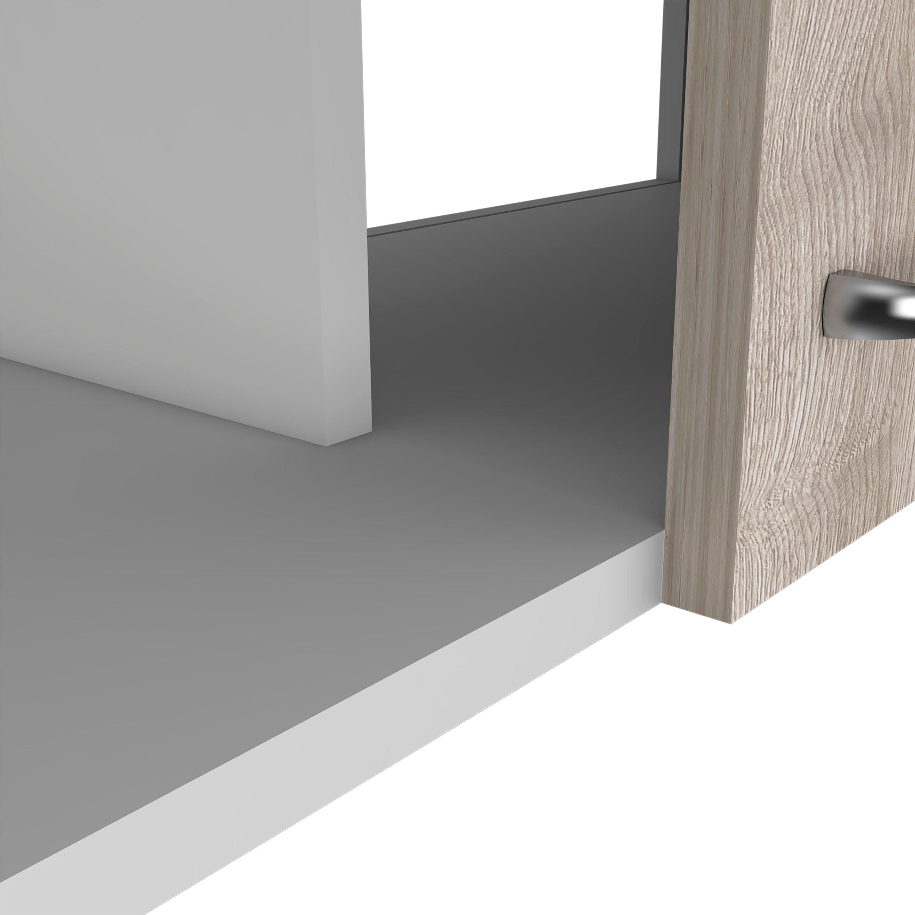 Alder Wall Double Door Cabinet, Two Shelves, White / Light Gray - Luciddepo