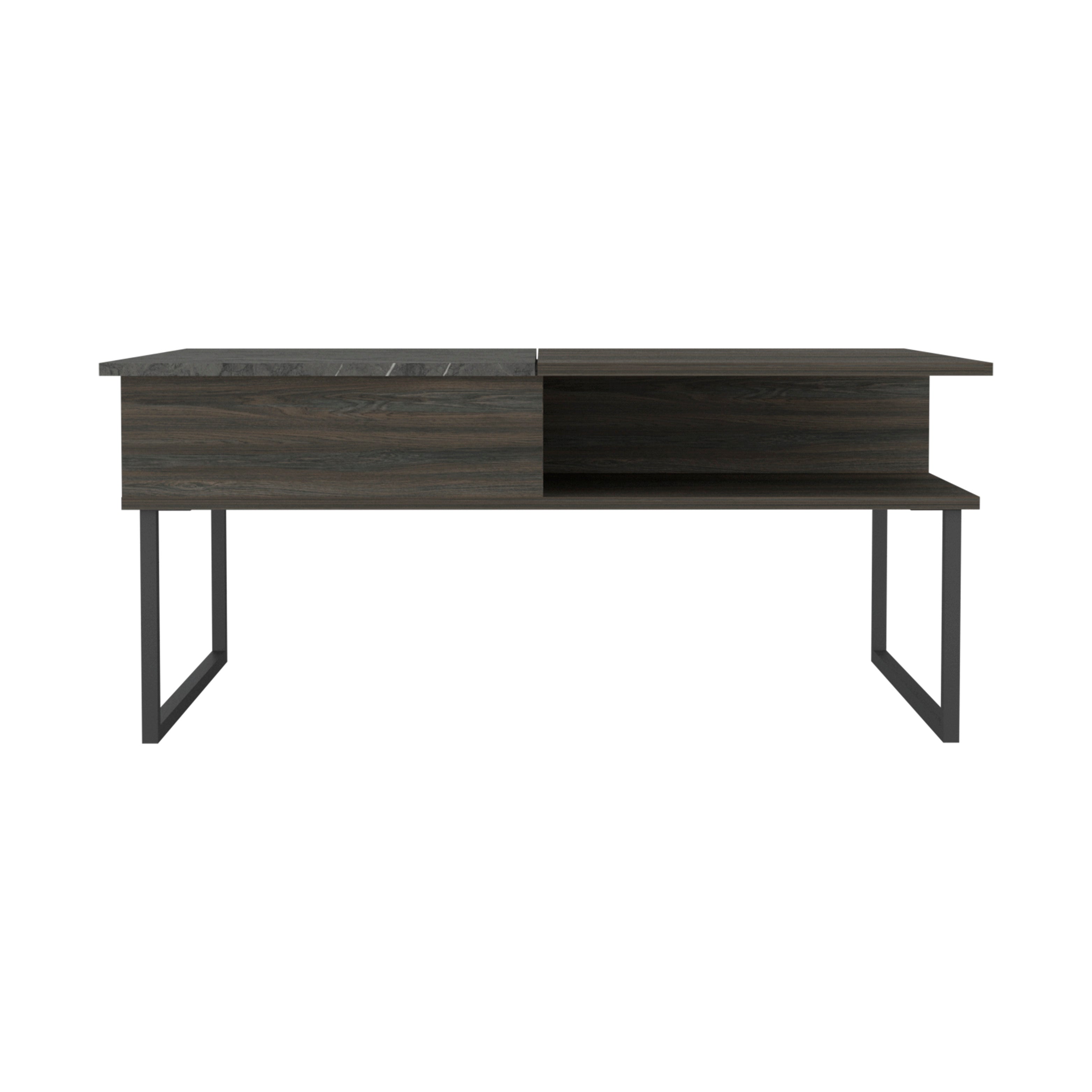 Atlanta Lift Top Coffee Table, One Shelf, Carbon Espresso / Onyx - Luciddepo