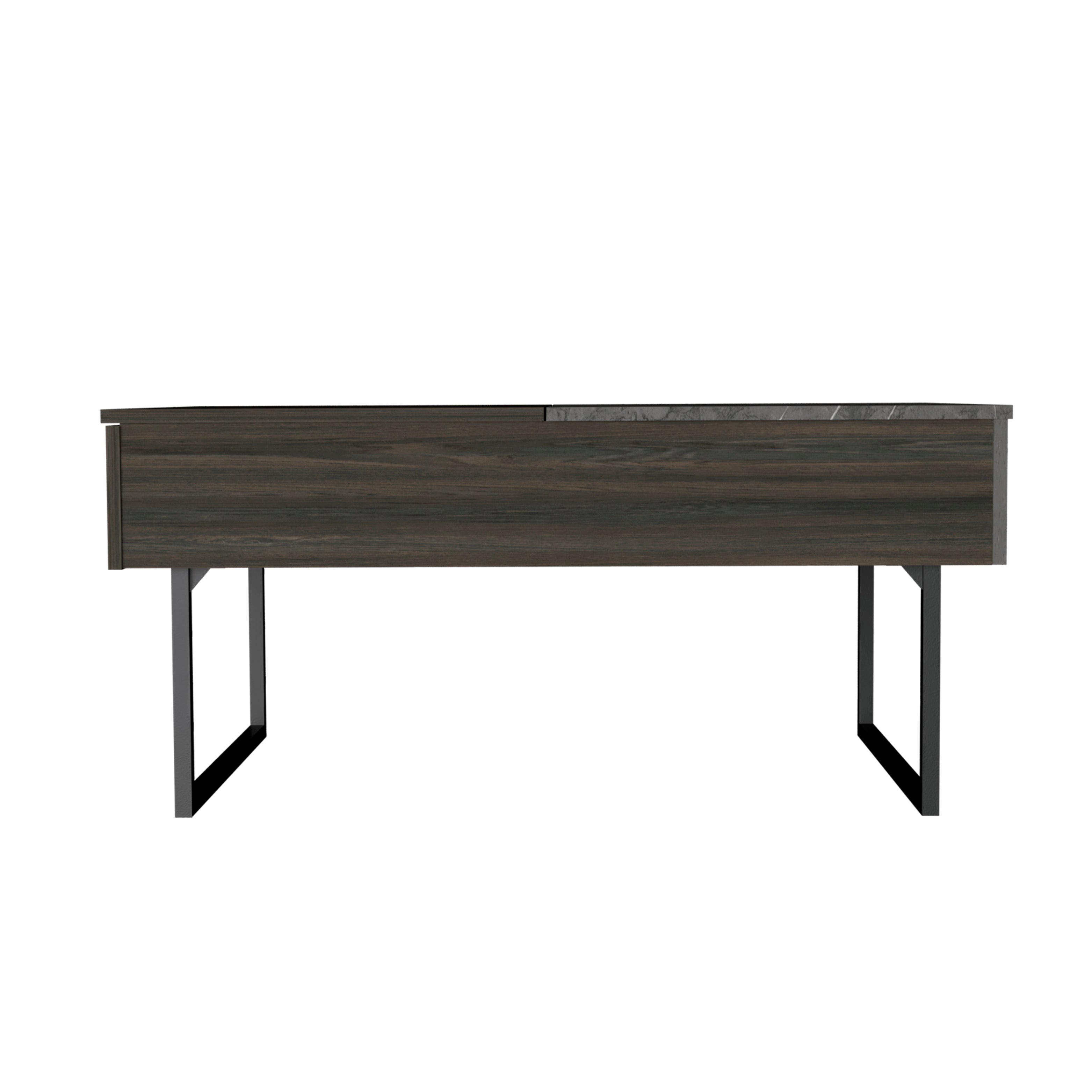 Toronto Lift Top Coffee Table, One Drawer, Two Legs, Carbon Espresso / Onyx - Luciddepo