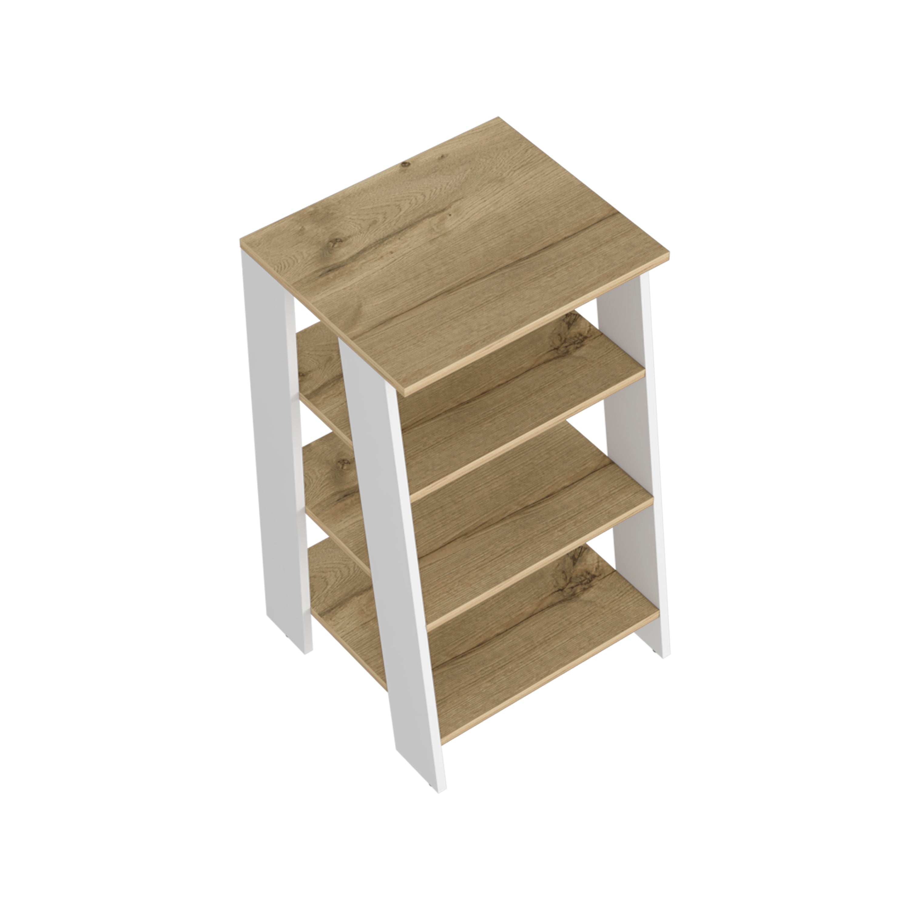 Colyn Linen Cabinet, Four Shelves, Vertical, Light Oak / White - Luciddepo
