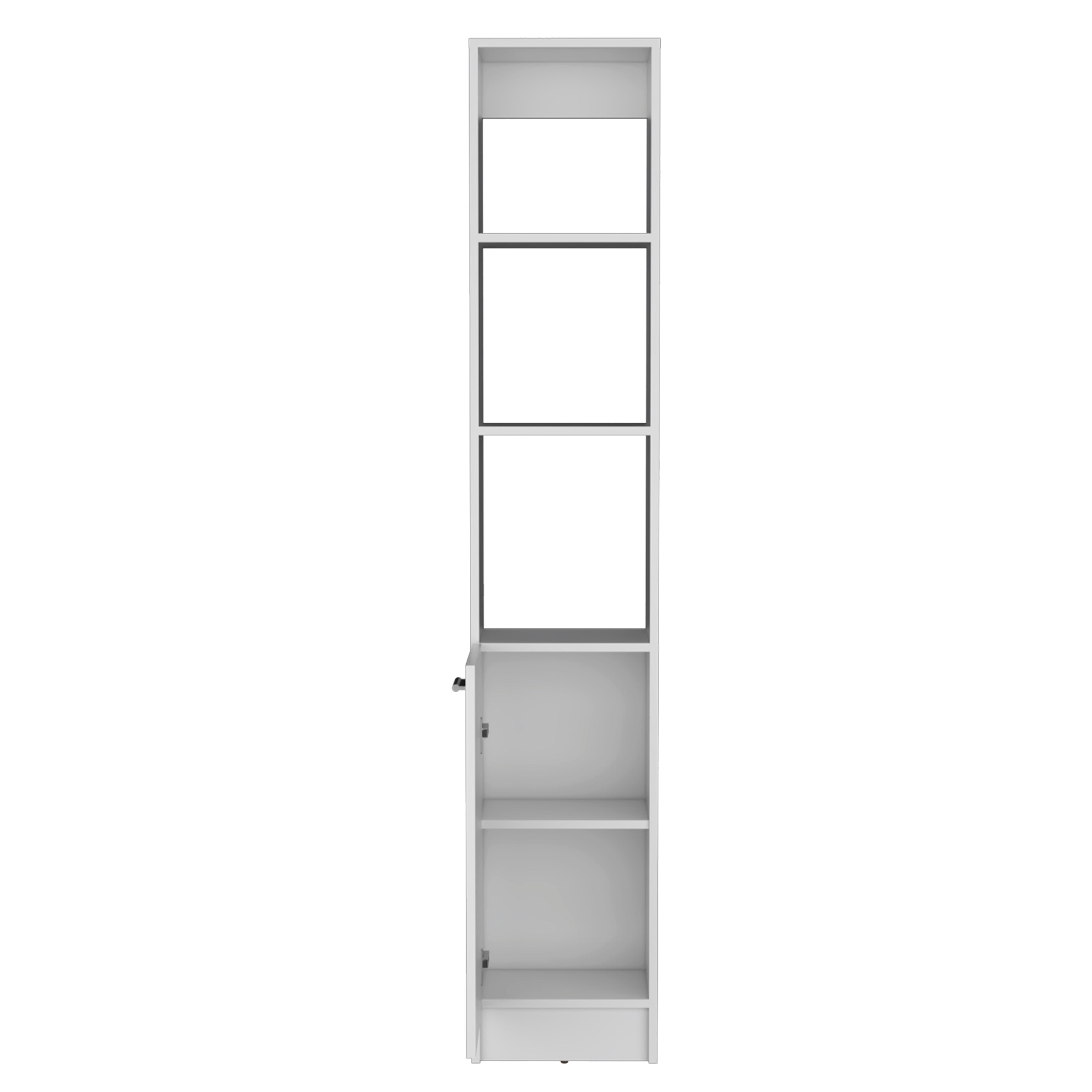 Parks Linen Cabinet, 1 Door, 6 Shelves, White - Luciddepo