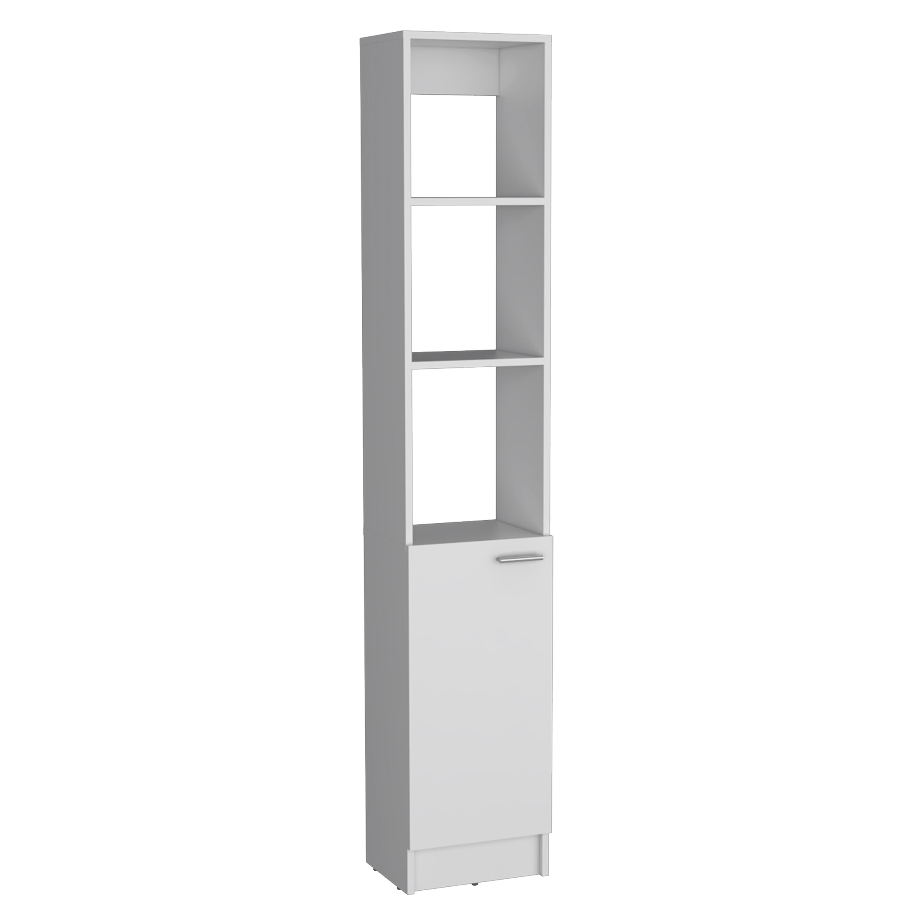 Parks Linen Cabinet, 1 Door, 6 Shelves, White - Luciddepo