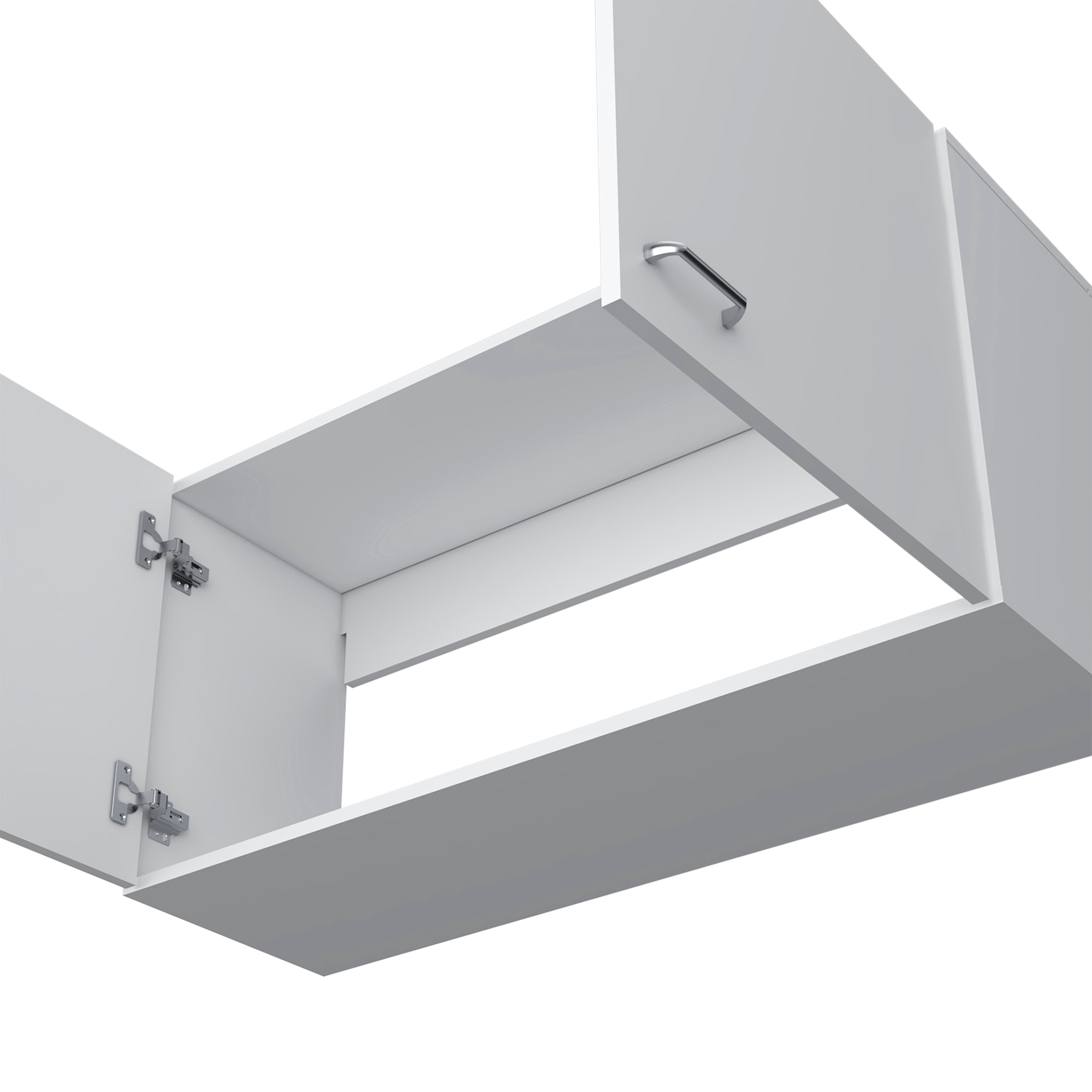 Salento Wall Double Door Cabinet, Two Shelves, White - Luciddepo