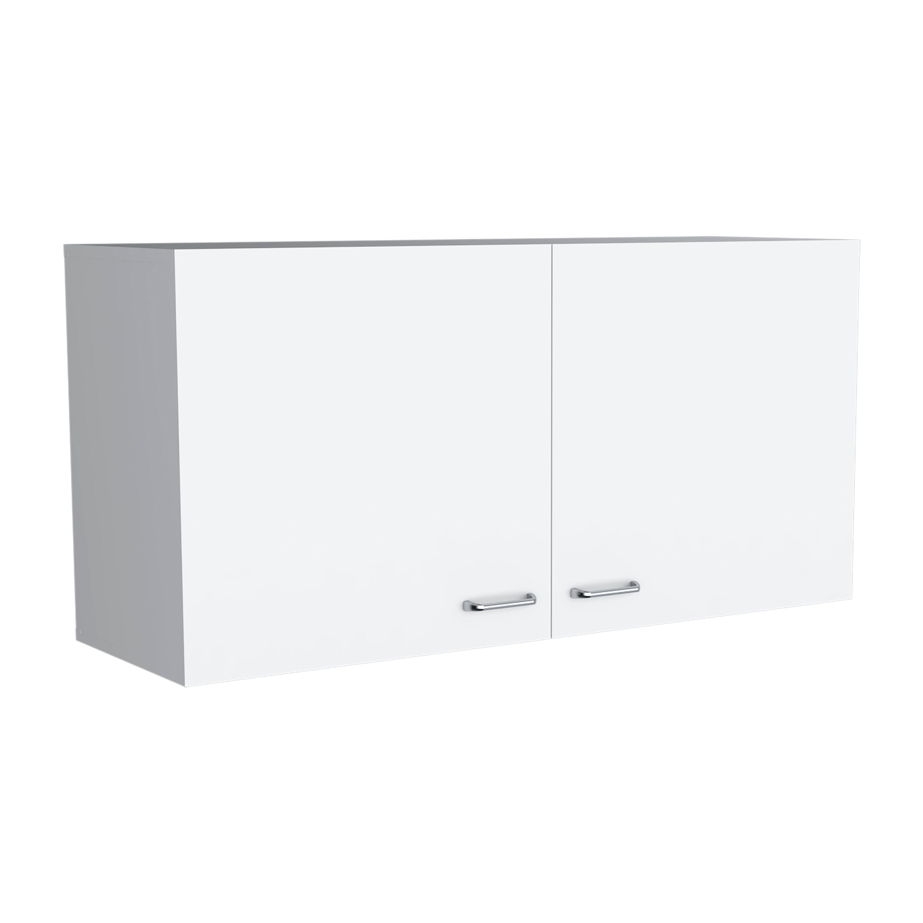 Salento Wall Double Door Cabinet, Two Shelves, White - Luciddepo