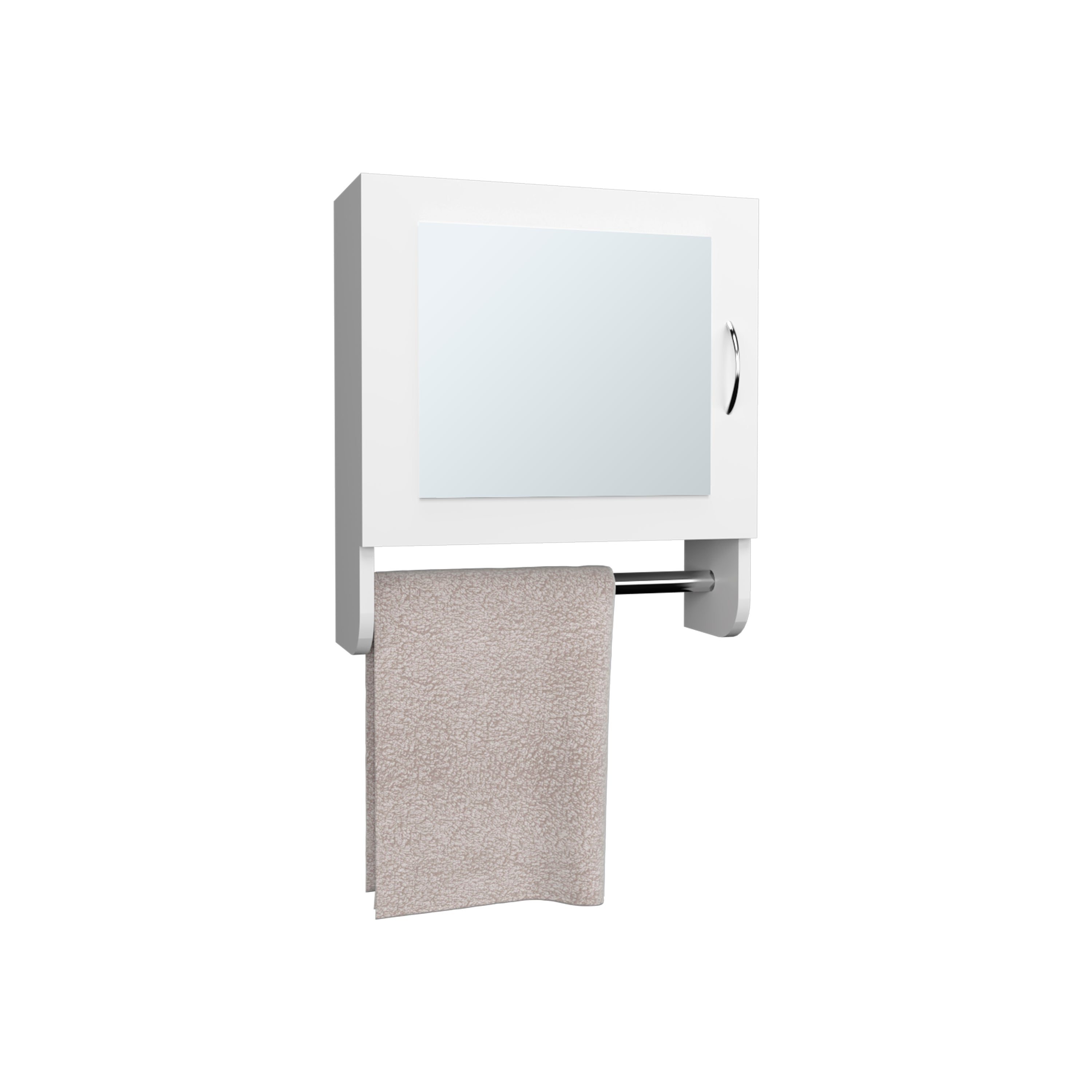 Beaver Medicine Cabinet with 1 Door, 2 Shelves, 1 Mirror, White - Luciddepo