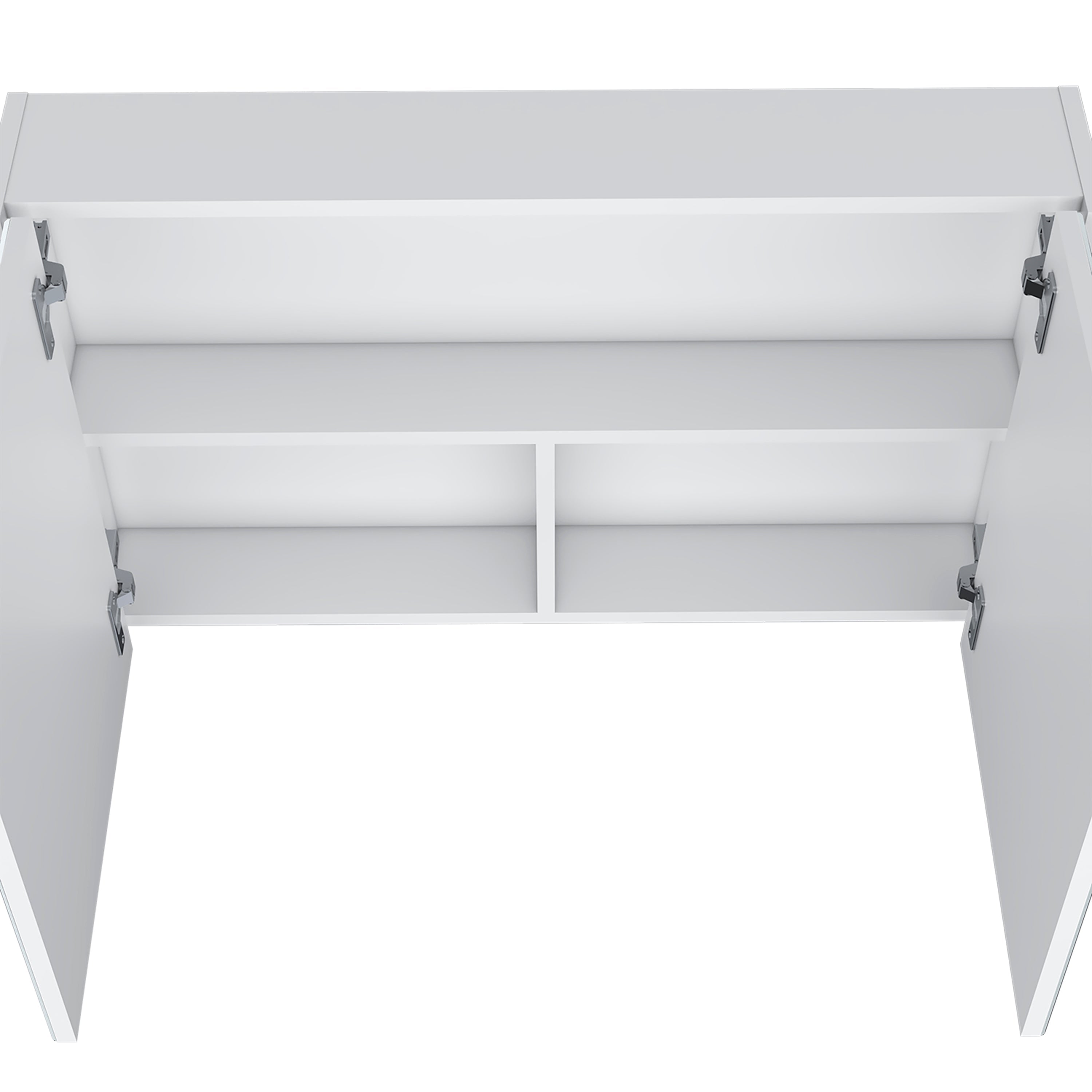 Cantwell Medicine Cabinet with 2 Doors, 3 Shelves, 2 Mirrors, White - Luciddepo