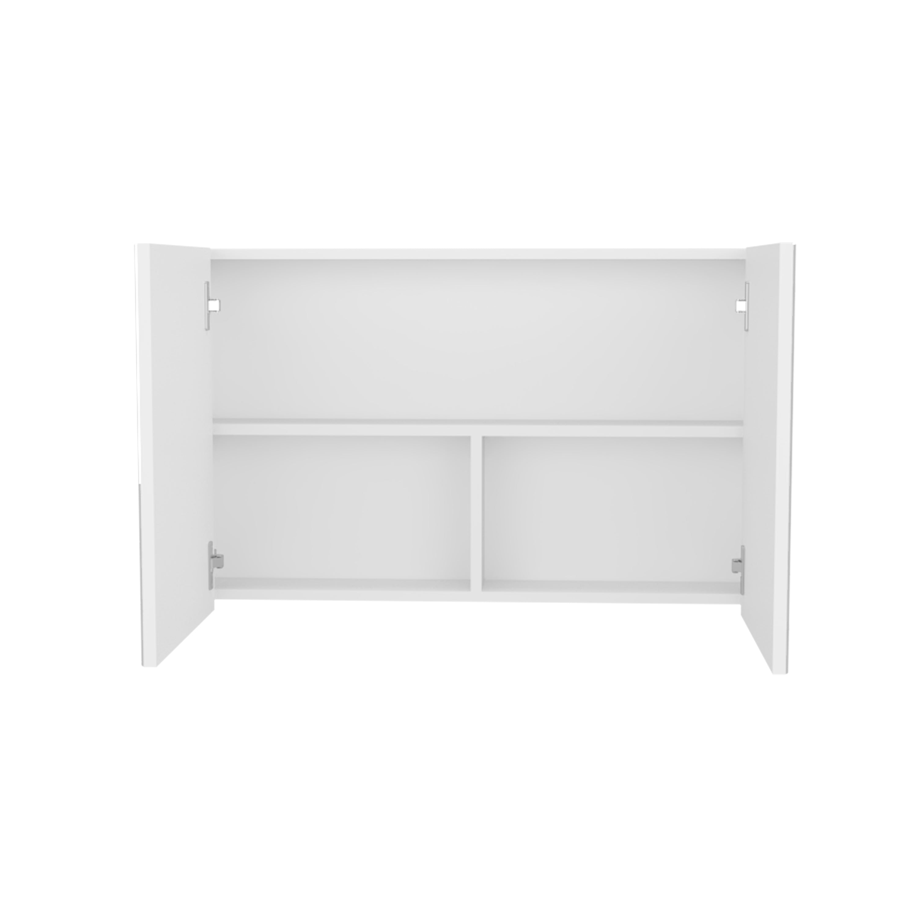 Cantwell Medicine Cabinet with 2 Doors, 3 Shelves, 2 Mirrors, White - Luciddepo