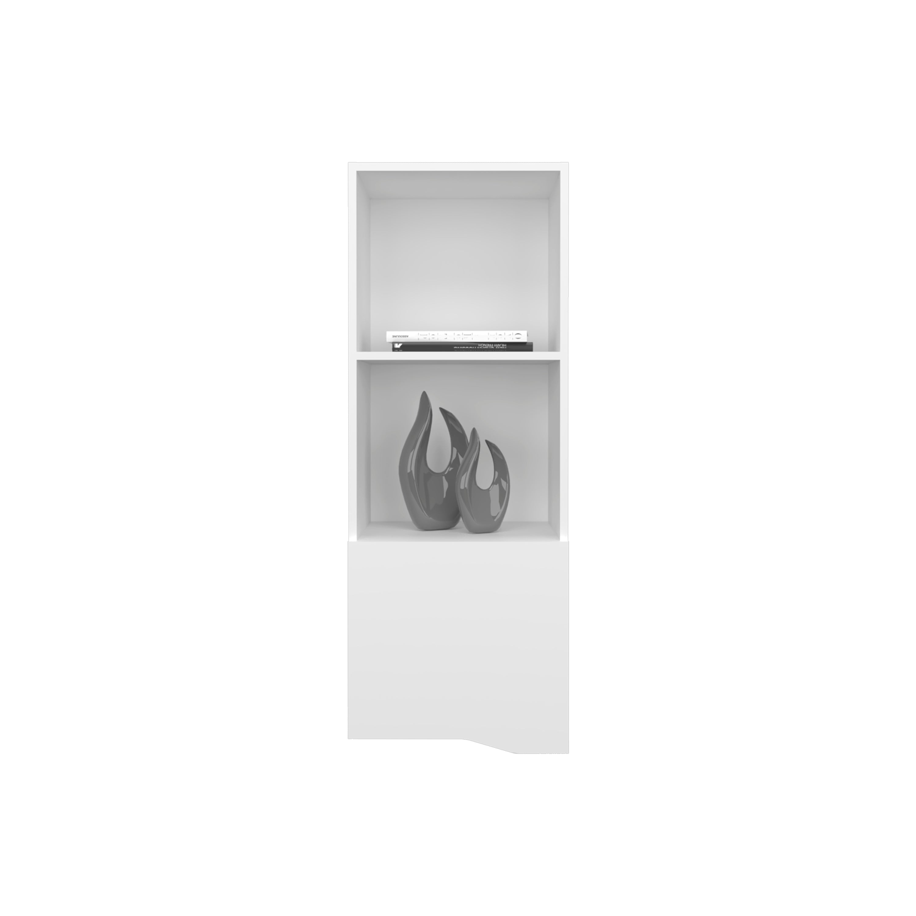 Salem Wall Cabinet with 1 Door and 3 Shelves, White - Luciddepo