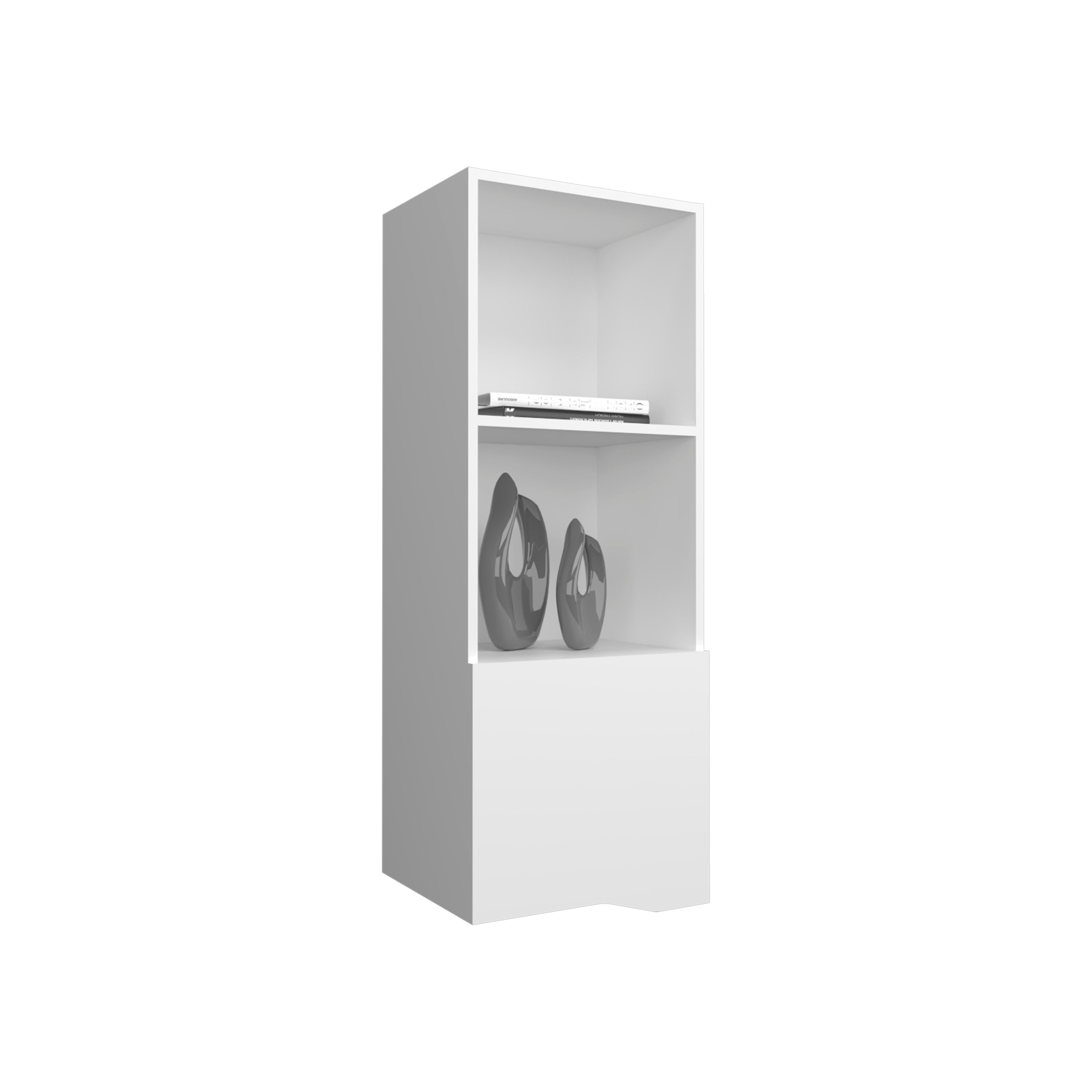 Salem Wall Cabinet with 1 Door and 3 Shelves, White - Luciddepo