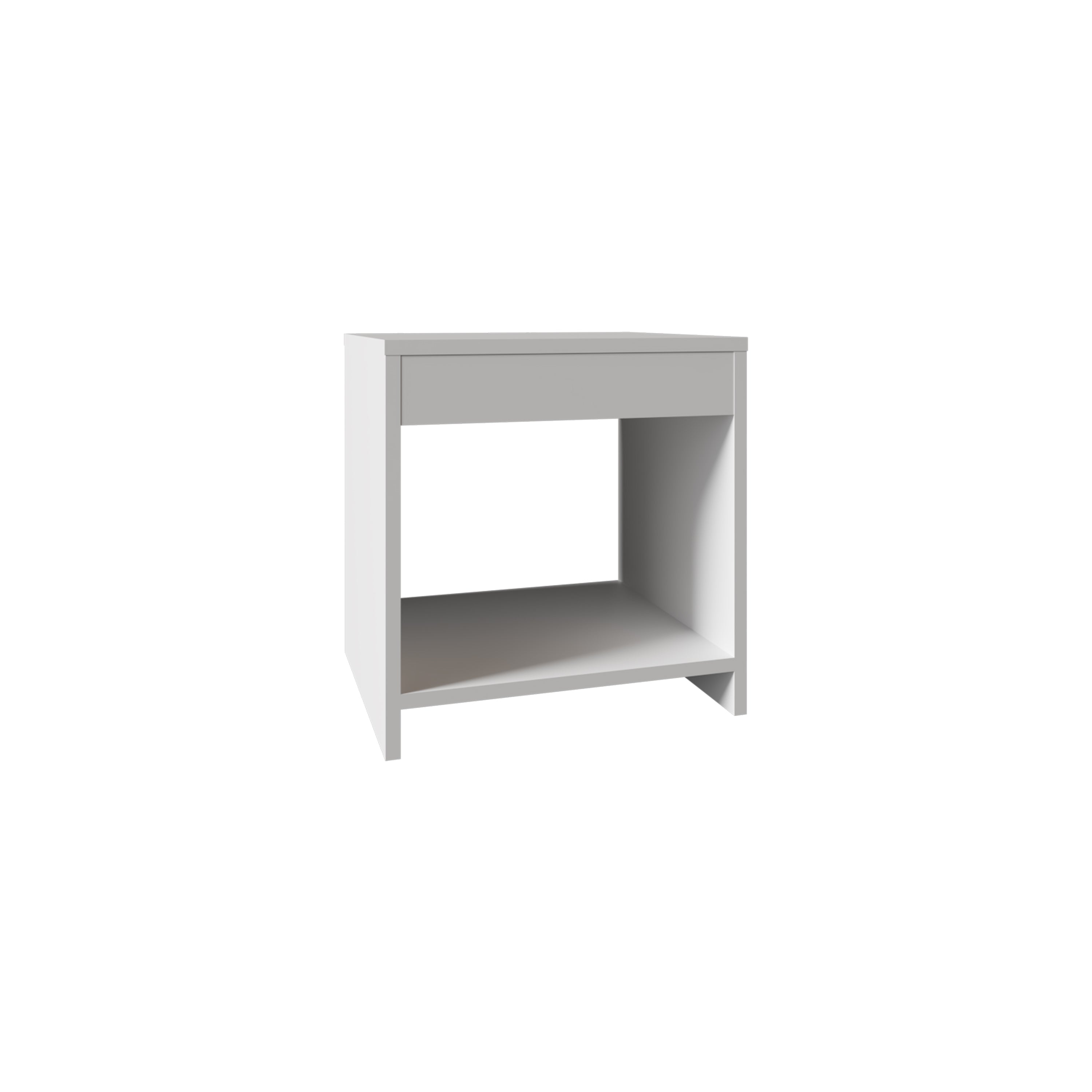 Night Table 1 spacious Shelf, White - Luciddepo