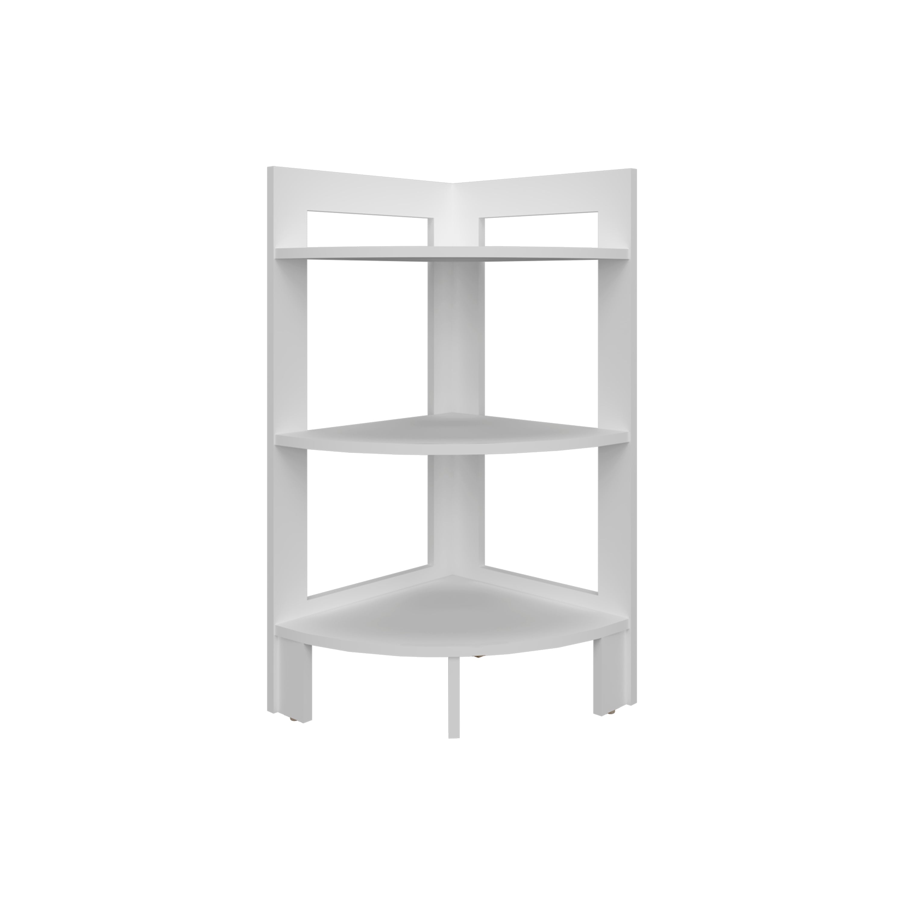 Akutan Side Table with 3 Shelves, 3 Legs, White - Luciddepo
