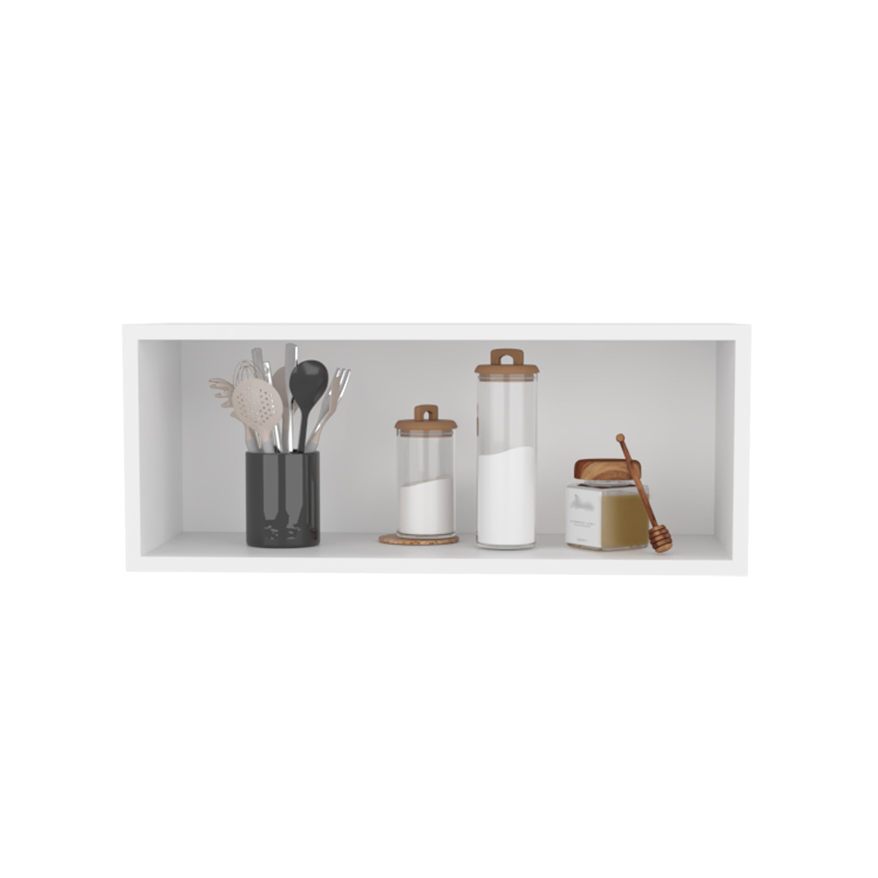 Ayden Wall Cabinet, 1 Spacious Shelf, White - Luciddepo