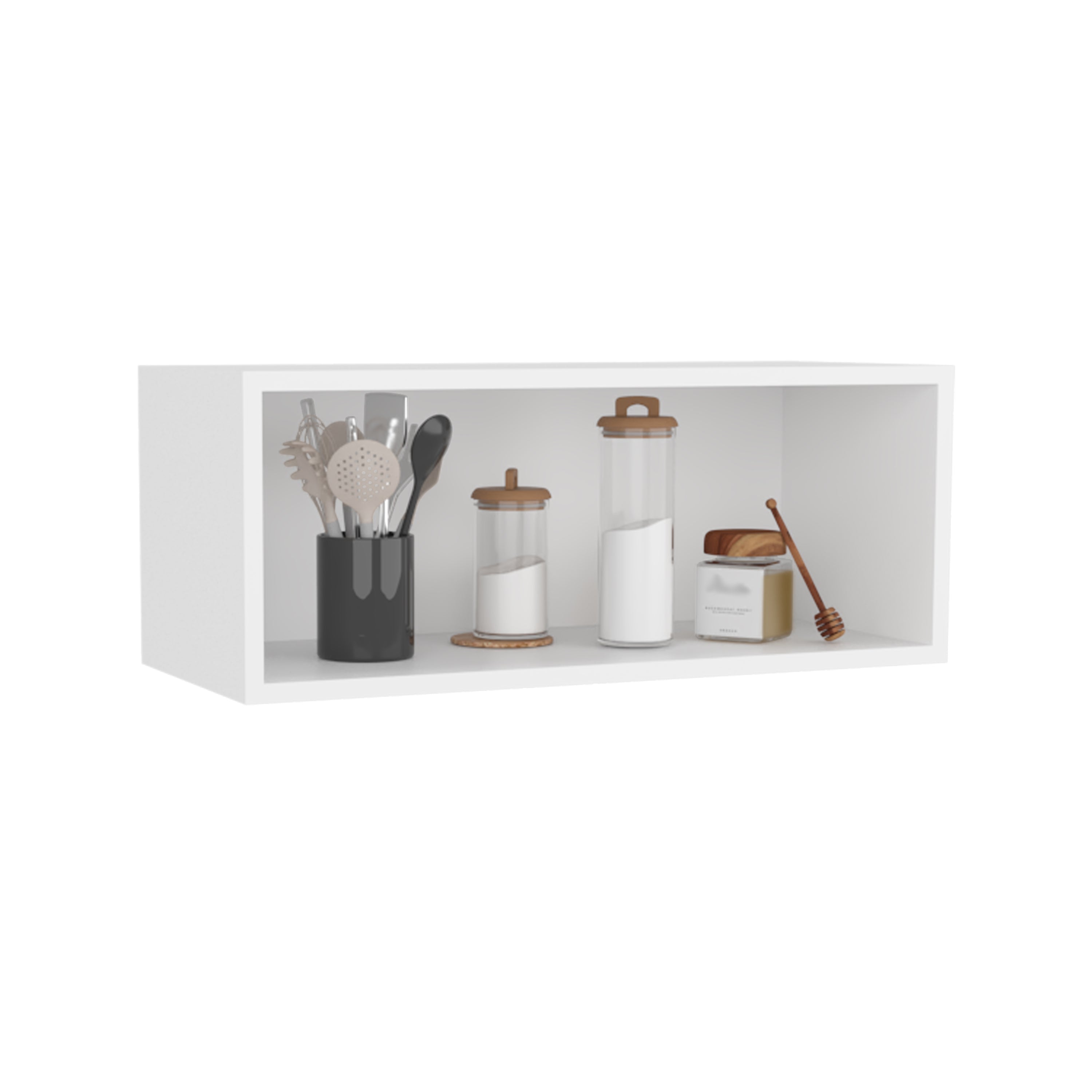 Ayden Wall Cabinet, 1 Spacious Shelf, White - Luciddepo