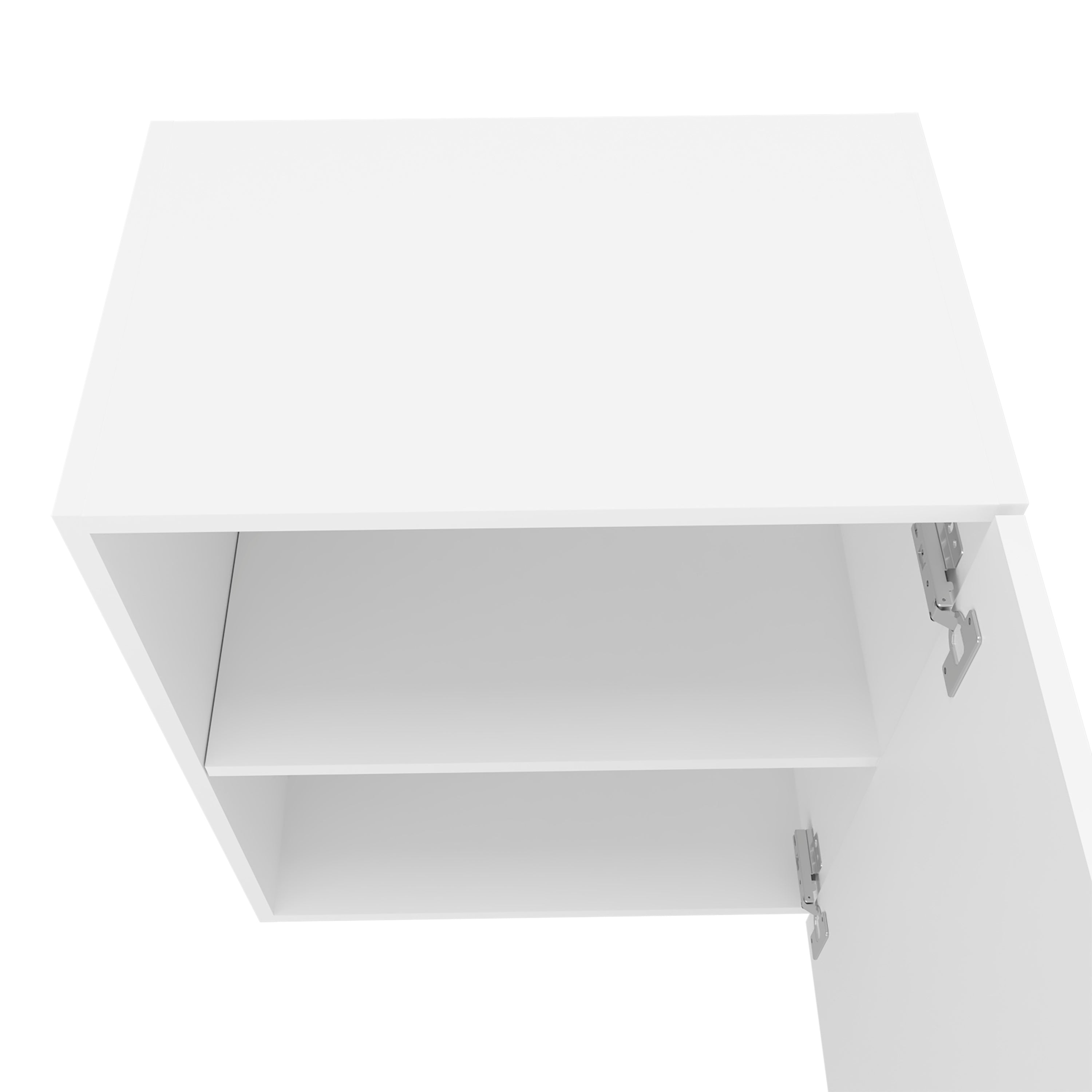 Sterling Wall Cabinet with 1 Door and 2 Shelves, White - Luciddepo