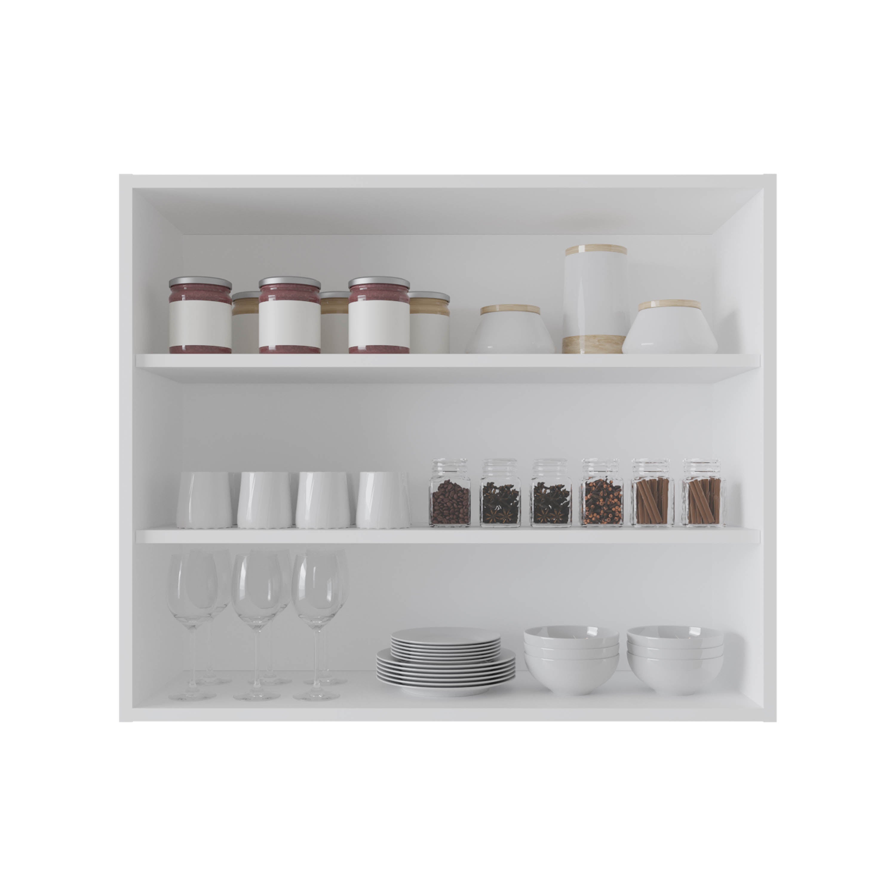 Ida Wall Shelf, 3 Shelves, White - Luciddepo