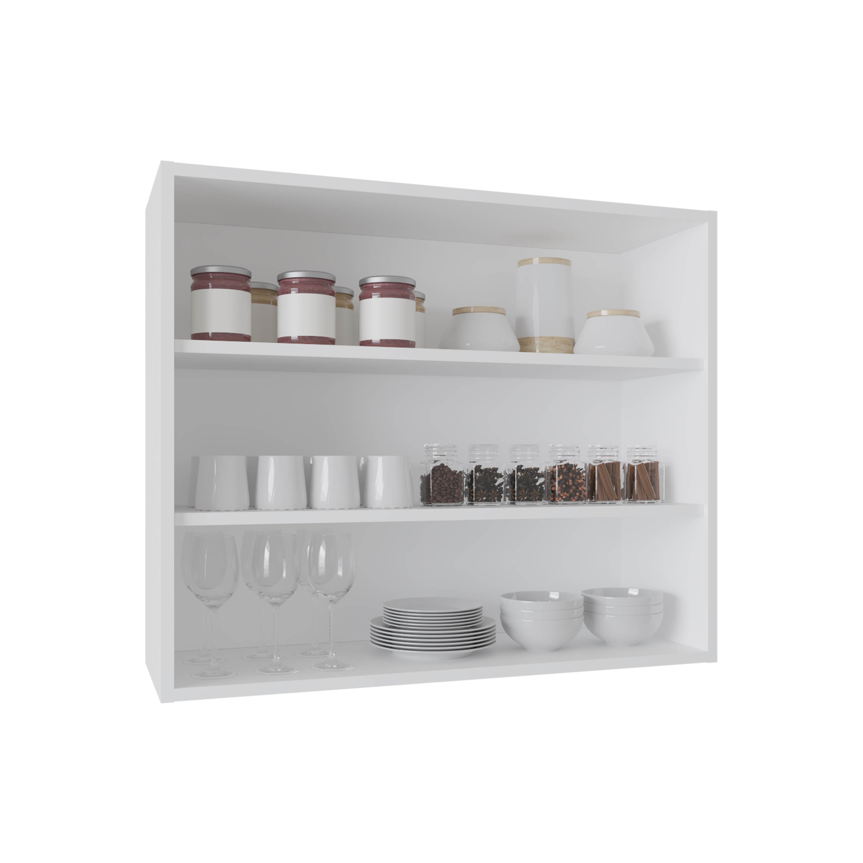Ida Wall Shelf, 3 Shelves, White - Luciddepo
