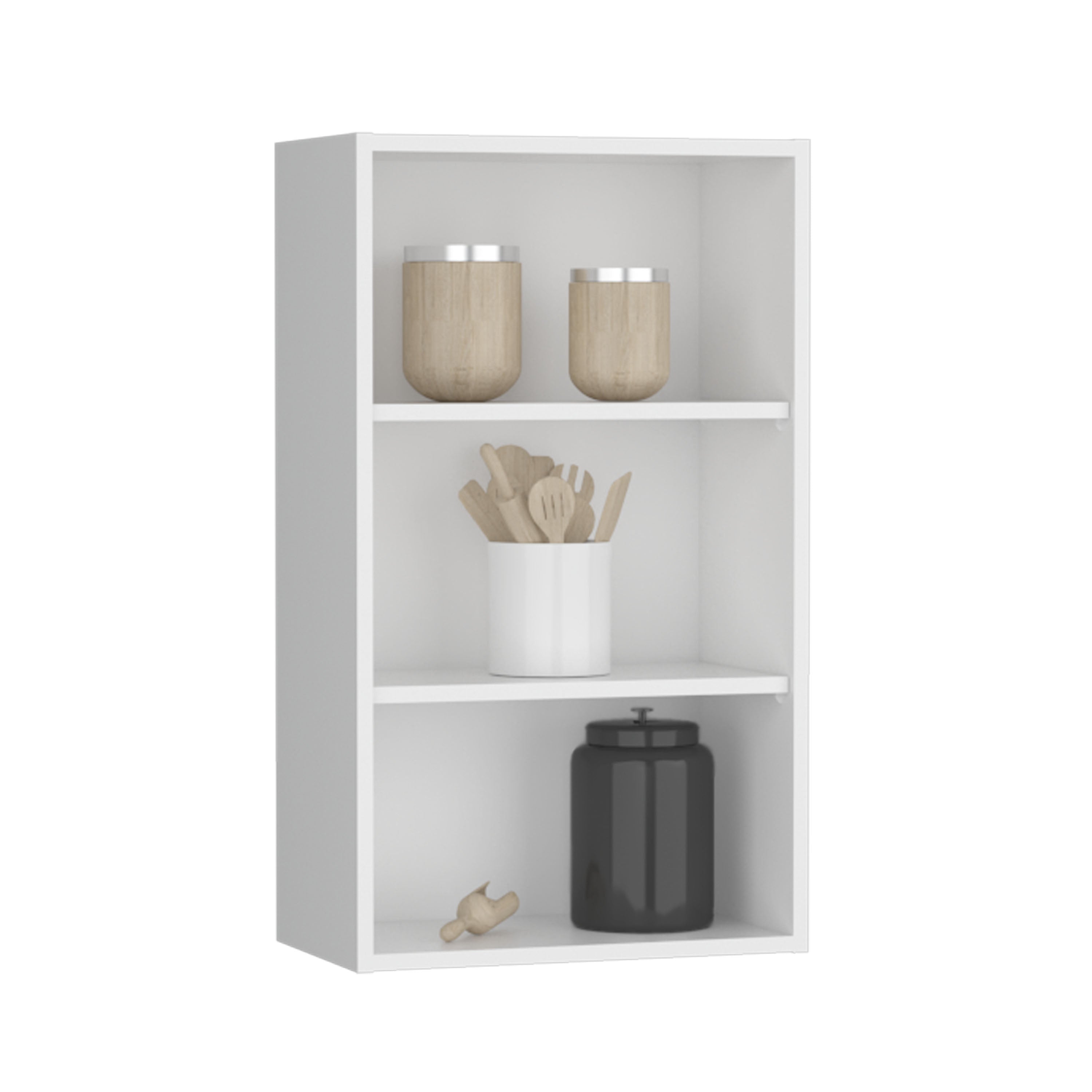 Kaltag Wall Cabinet, 3 shelves, White - Luciddepo
