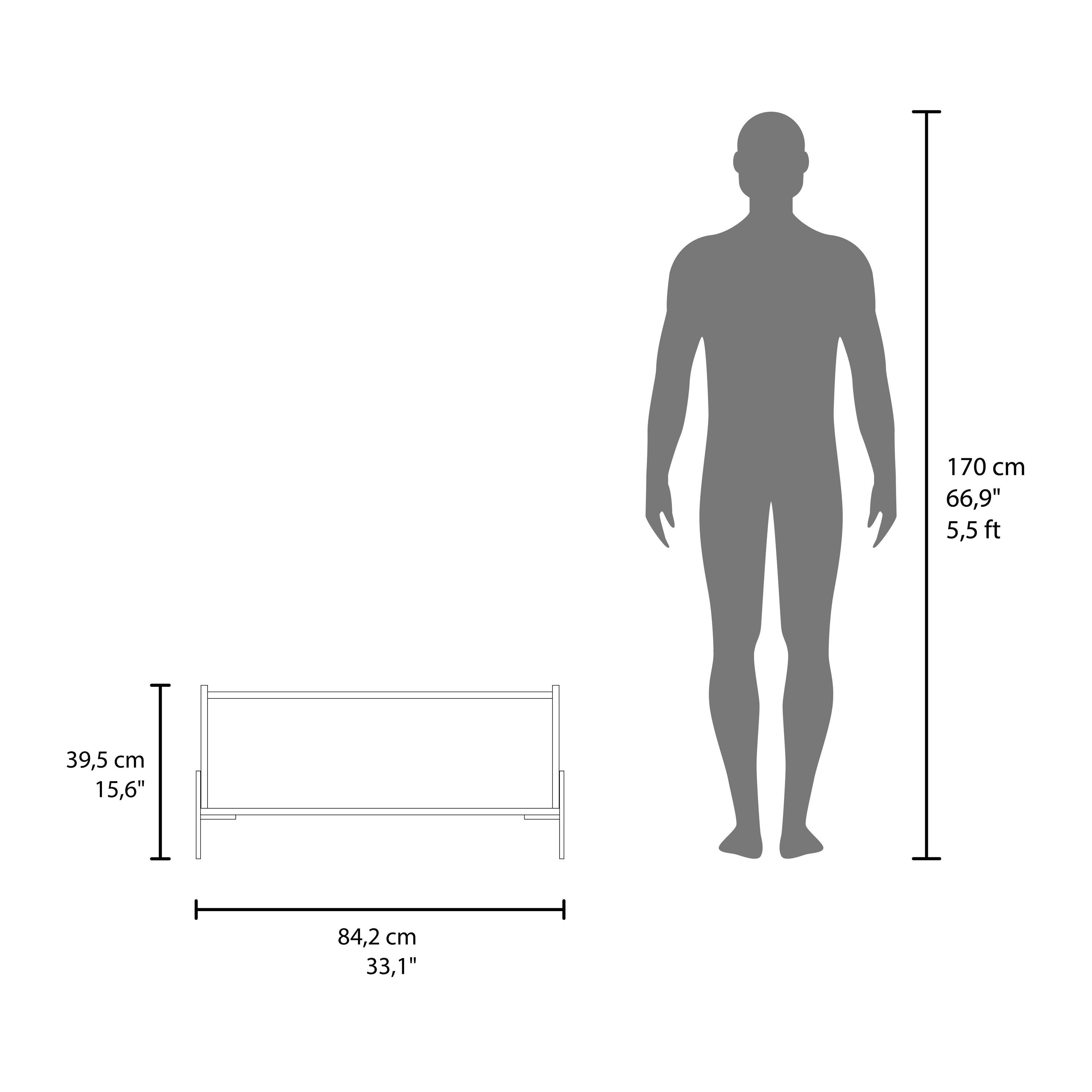 Juneau Coffee Table, 1 shelf, 4 legs, Black - Luciddepo