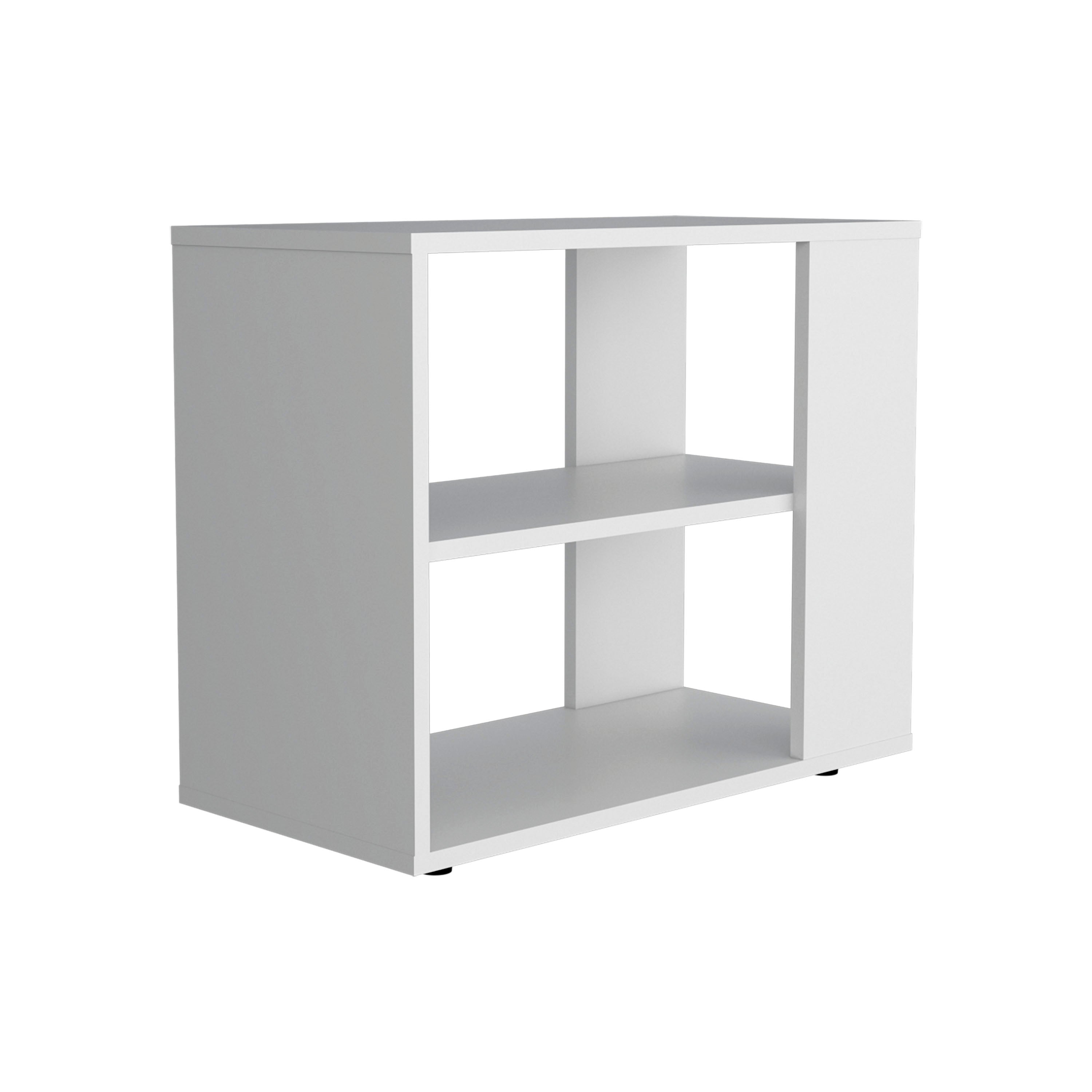 Cavalero Sideboard Table, 4 Legs, 2 Shelves, White - Luciddepo