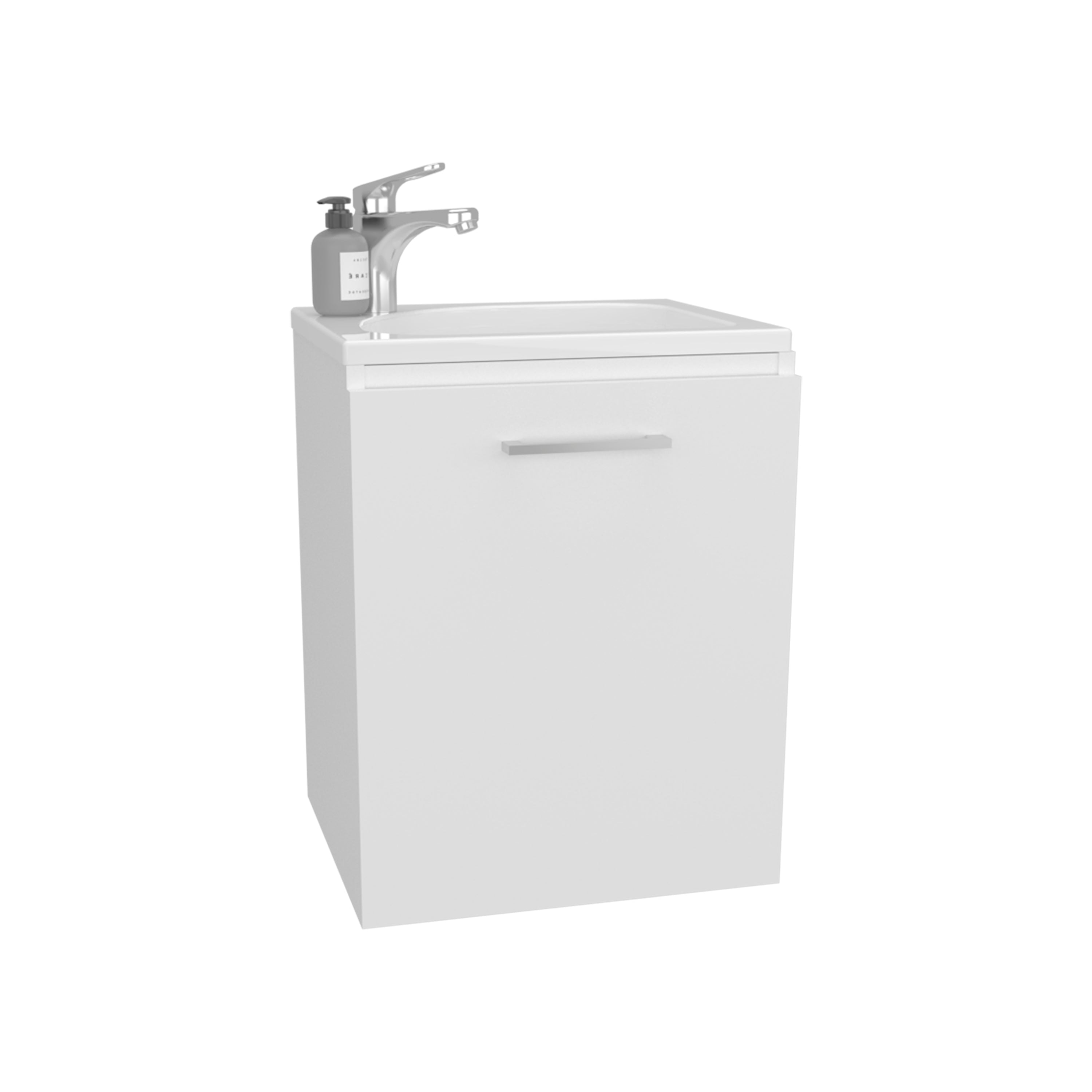Bothell Bathroom Vanity, 1 Door, White - Luciddepo