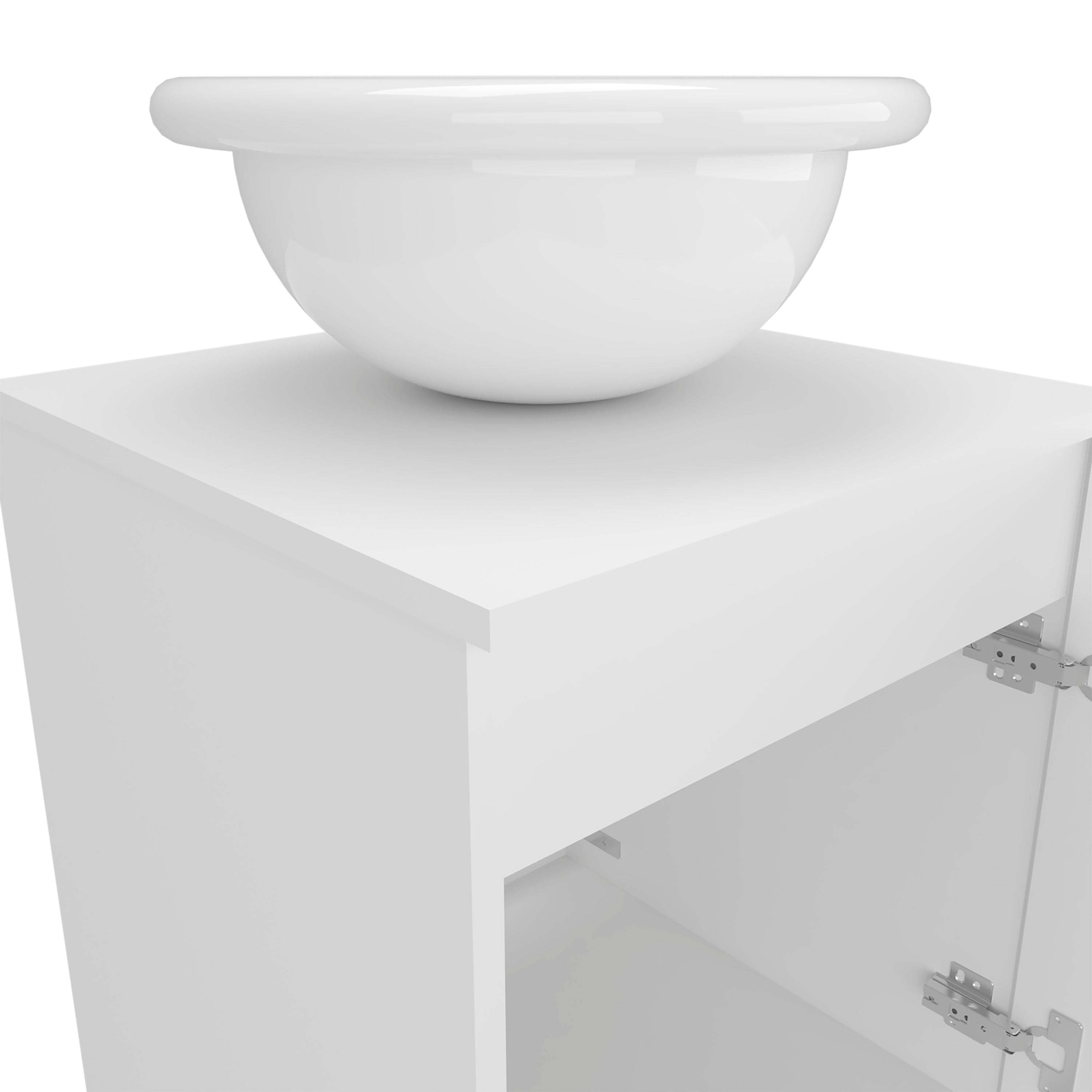 Bellevue Bathroom Vanity, 1 Door, White - Luciddepo