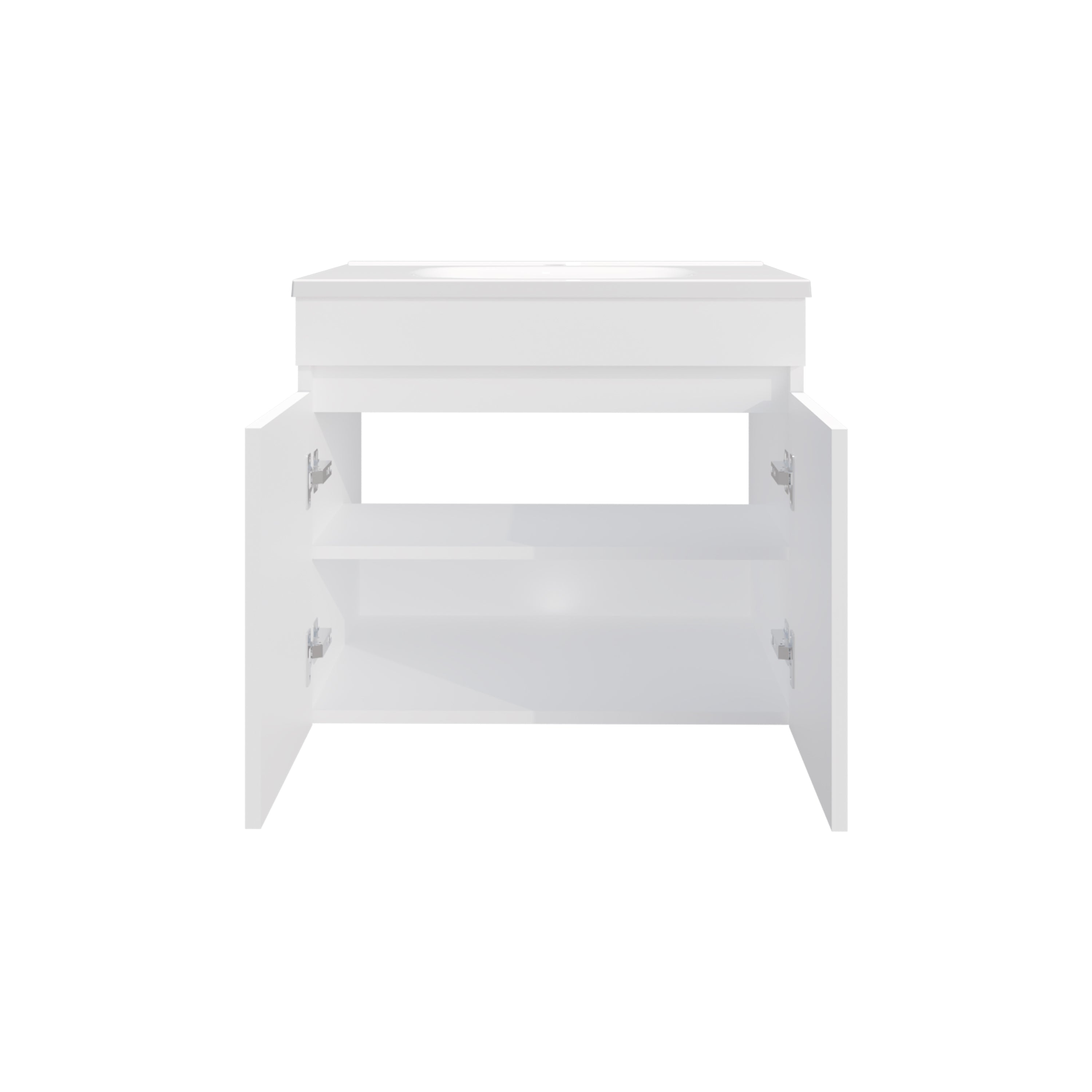 Tarentum Bathroom Vanity, 2 Doors, 2 Shelves, White - Luciddepo