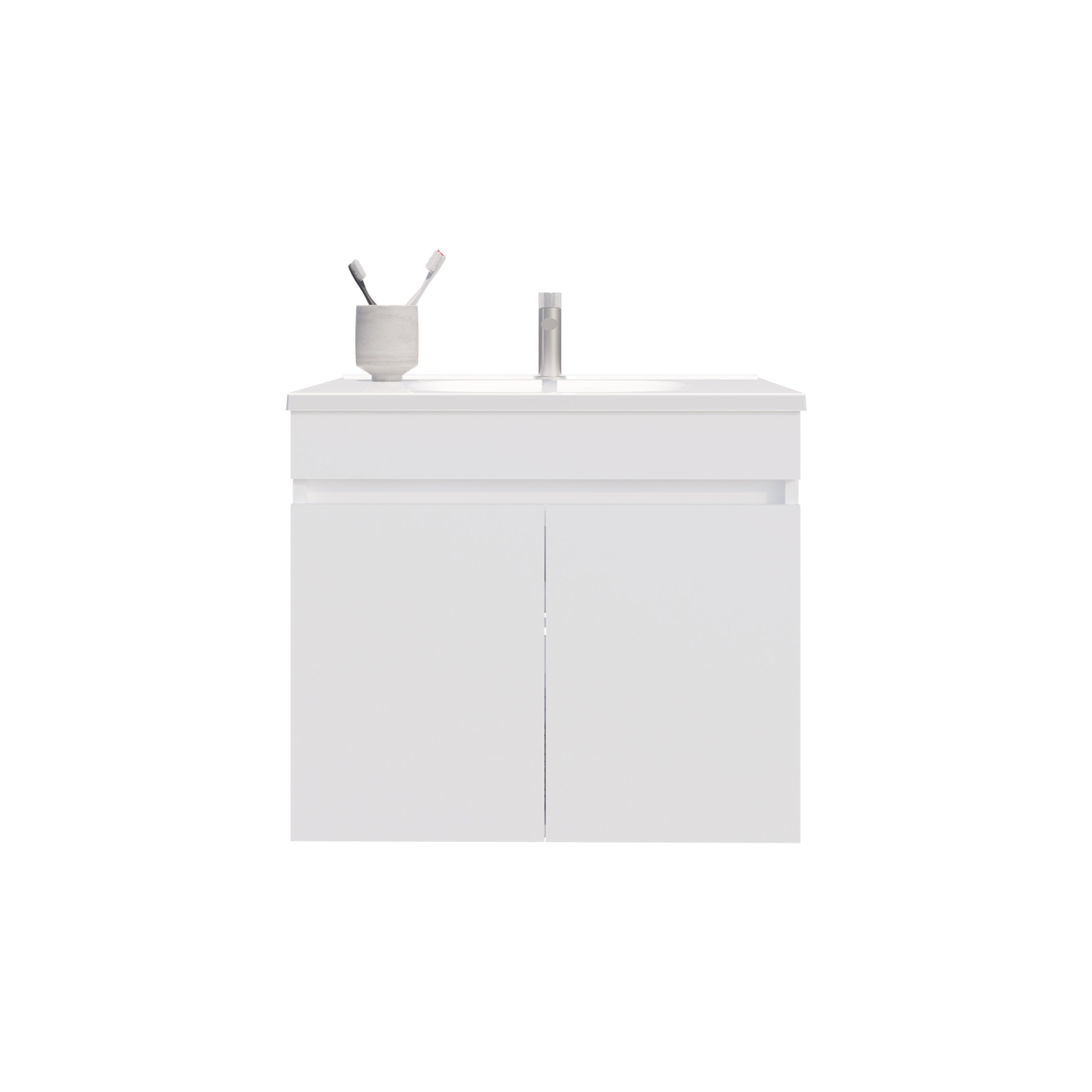 Tarentum Bathroom Vanity, 2 Doors, 2 Shelves, White - Luciddepo
