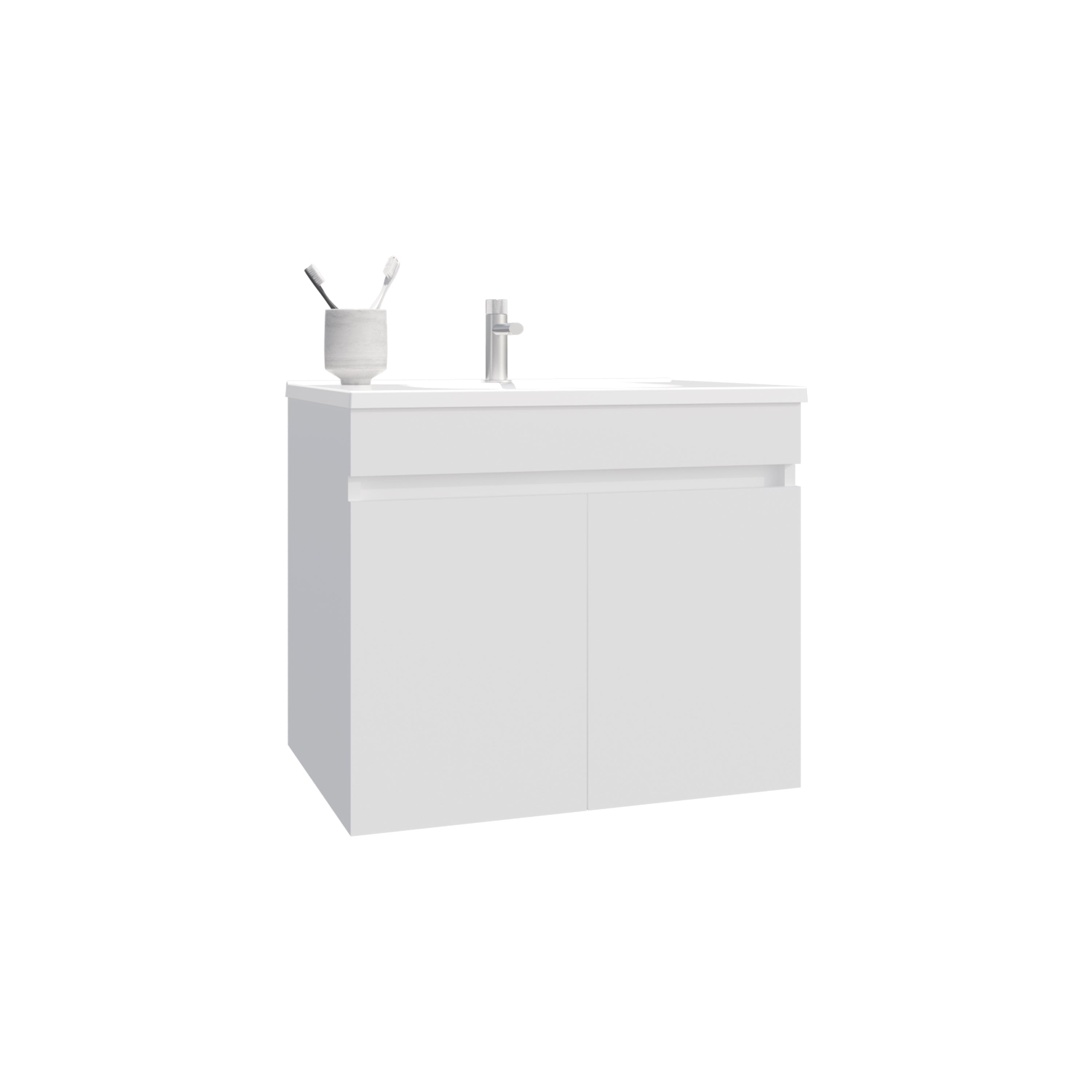 Tarentum Bathroom Vanity, 2 Doors, 2 Shelves, White - Luciddepo