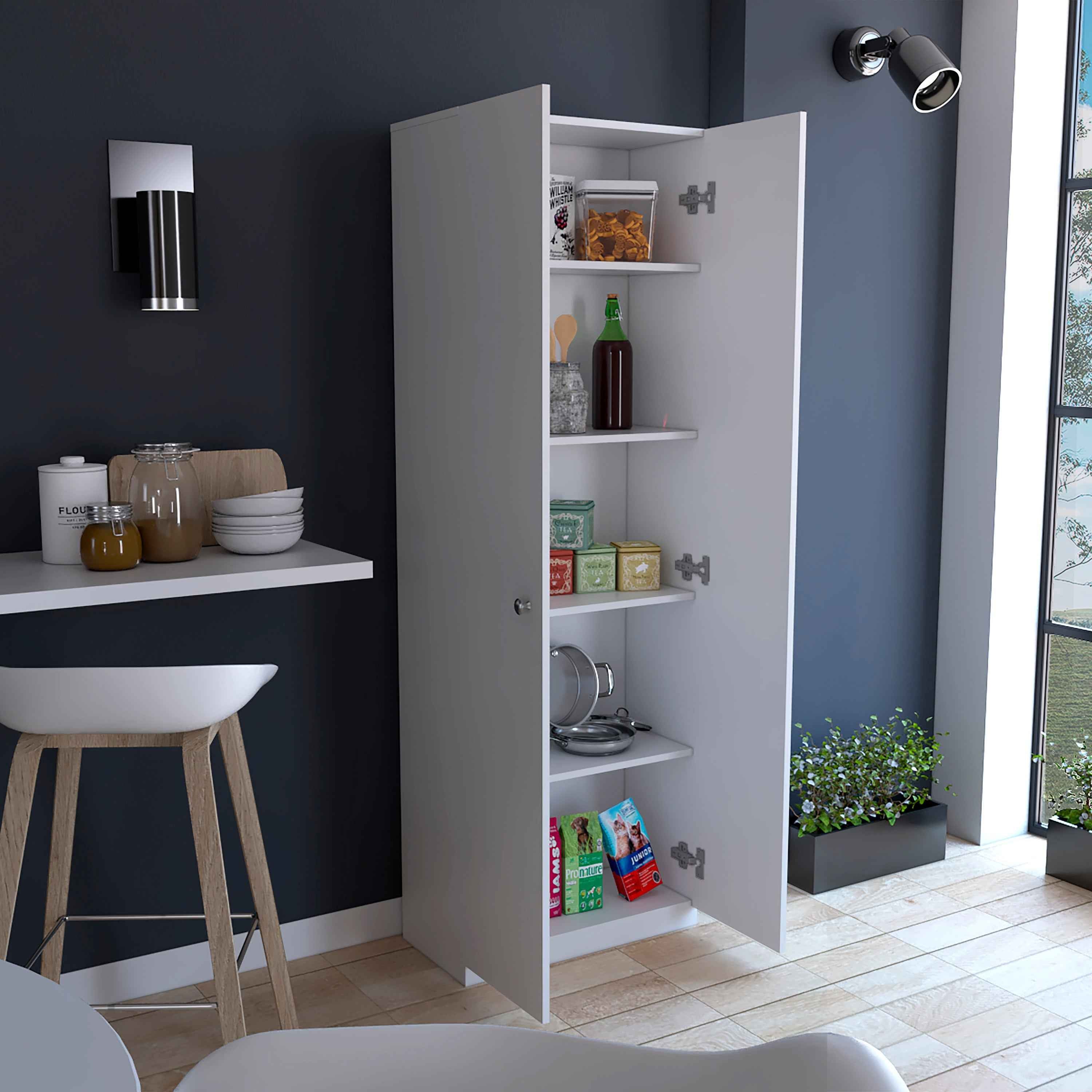 Dakari Multistorage Double Door Cabinet with 5 Internal Shelves, White