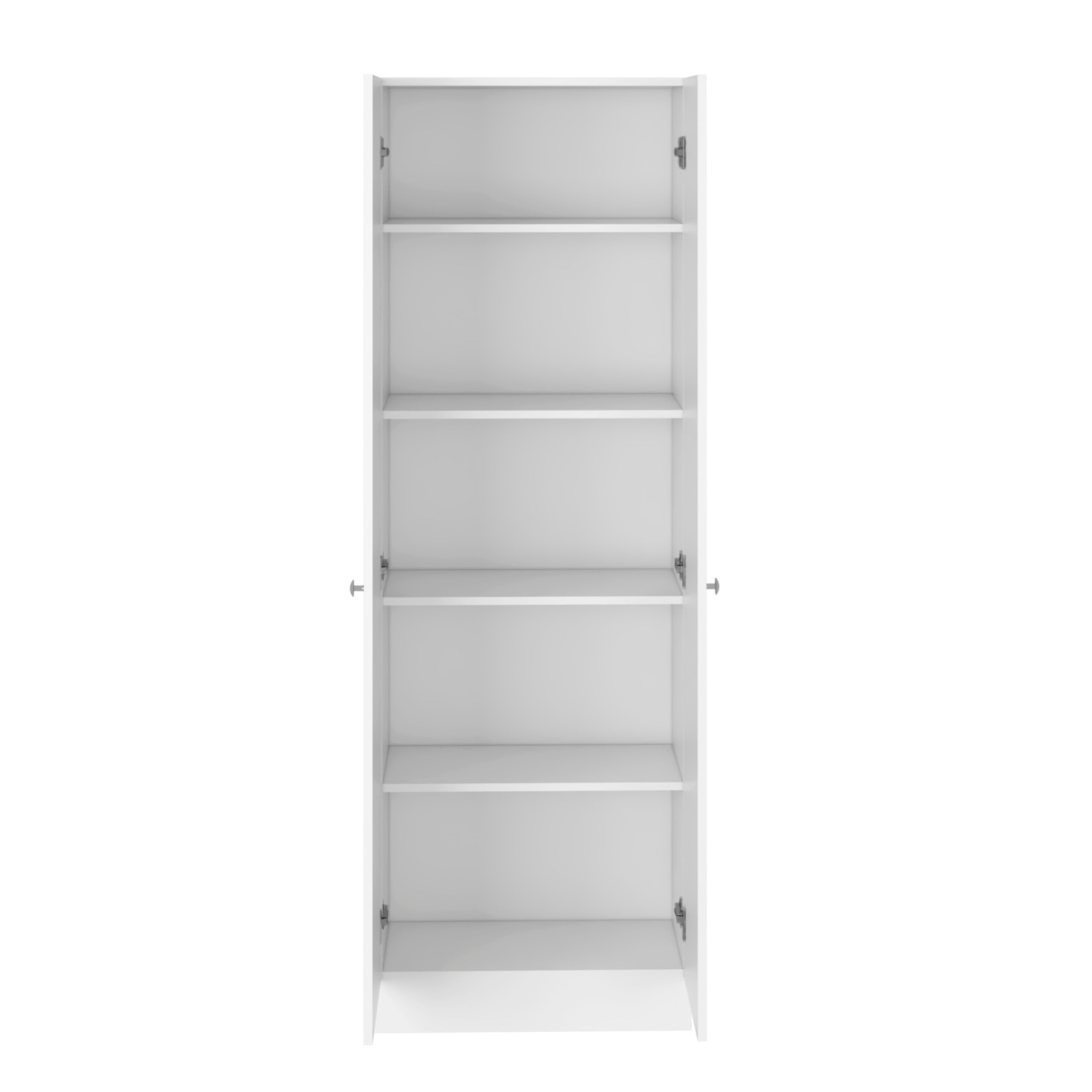 Dakari Multistorage Double Door Cabinet with 5 Internal Shelves, White - Luciddepo
